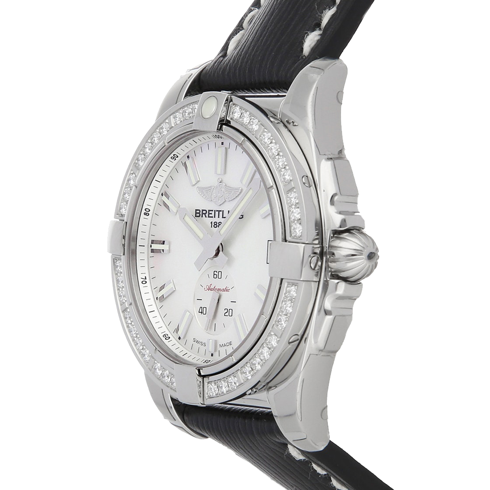 

Breitling MOP Diamonds Stainless Steel Galactic A3733053/A788 Women's Wristwatch 36 MM, White