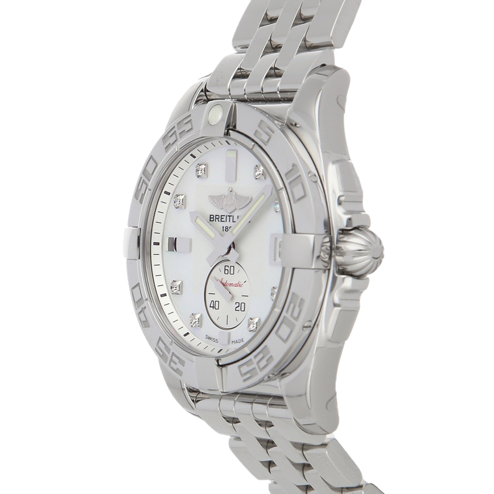 

Breitling MOP Diamonds Stainless Steel Galactic A37330121A1A1 Women's Wristwatch 36 MM, White