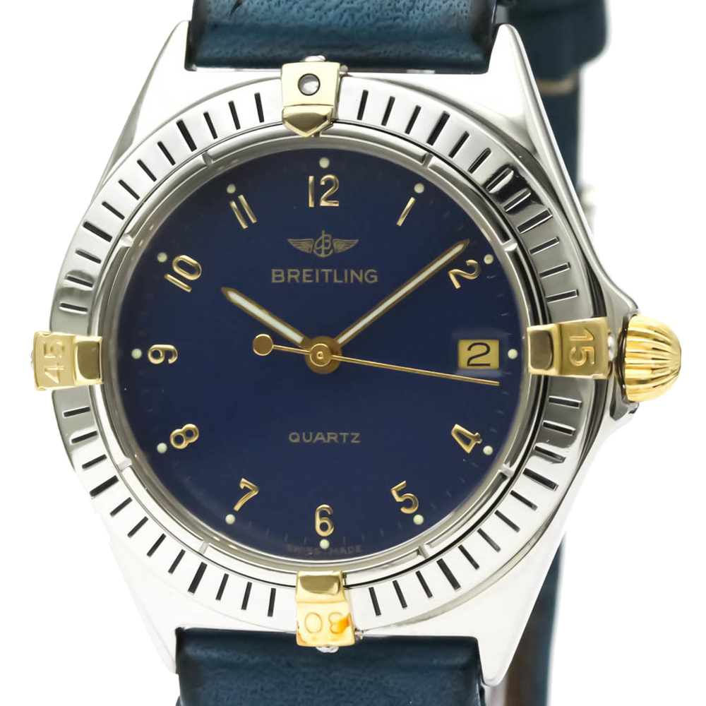 

Breitling Blue 18K Yellow Gold And Stainless Steel Callisto Quartz 80510 Women's Wristwatch 34 MM