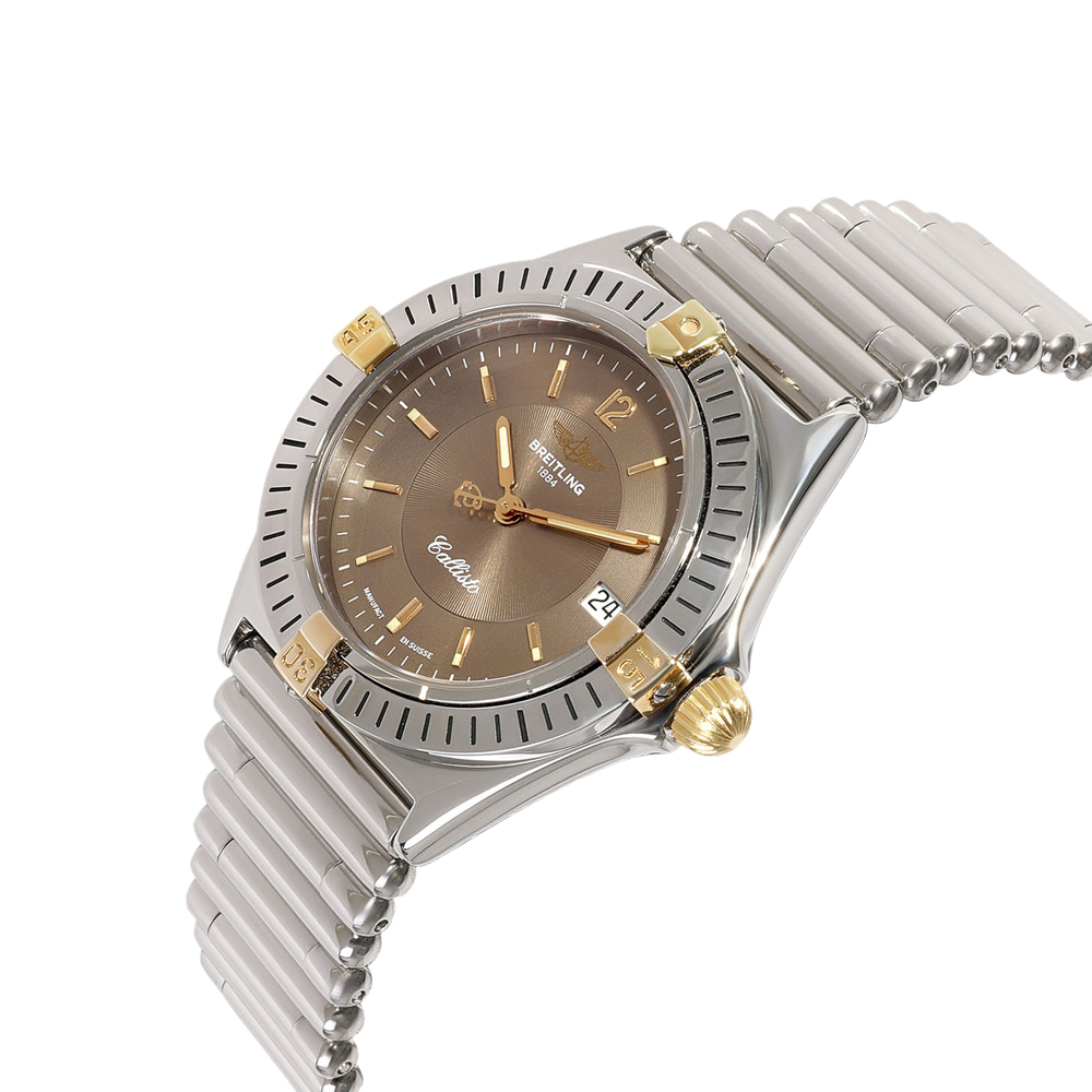 

Breitling Bronze 18K Yellow Gold And Stainless Steel Callisto B57045 Women's Wristwatch 34 MM, Brown