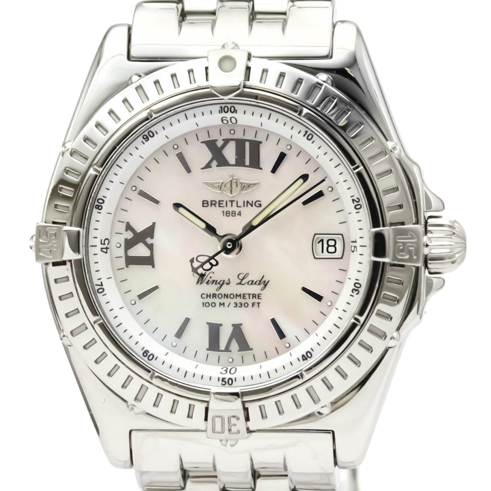 

Breitling MOP Stainless Steel Wing Lady A67350 Quartz Women's Wristwatch 31 MM, White