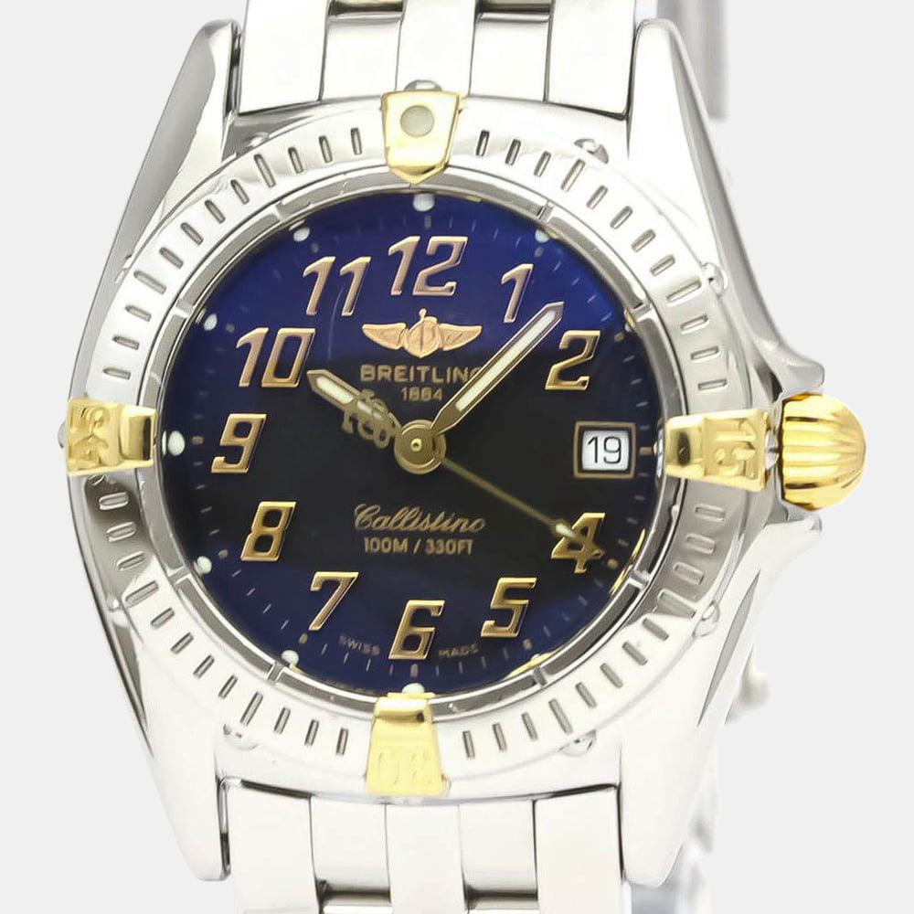 

Breitling Blue 18K Yellow Gold And Stainless Steel Callistino B52345 Quartz Women's Wristwatch 28 mm