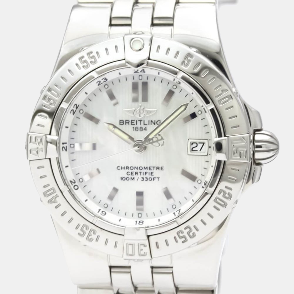 

Breitling White Shell Stainless Steel Starliner A71340 Quartz Women's Wristwatch 30 mm