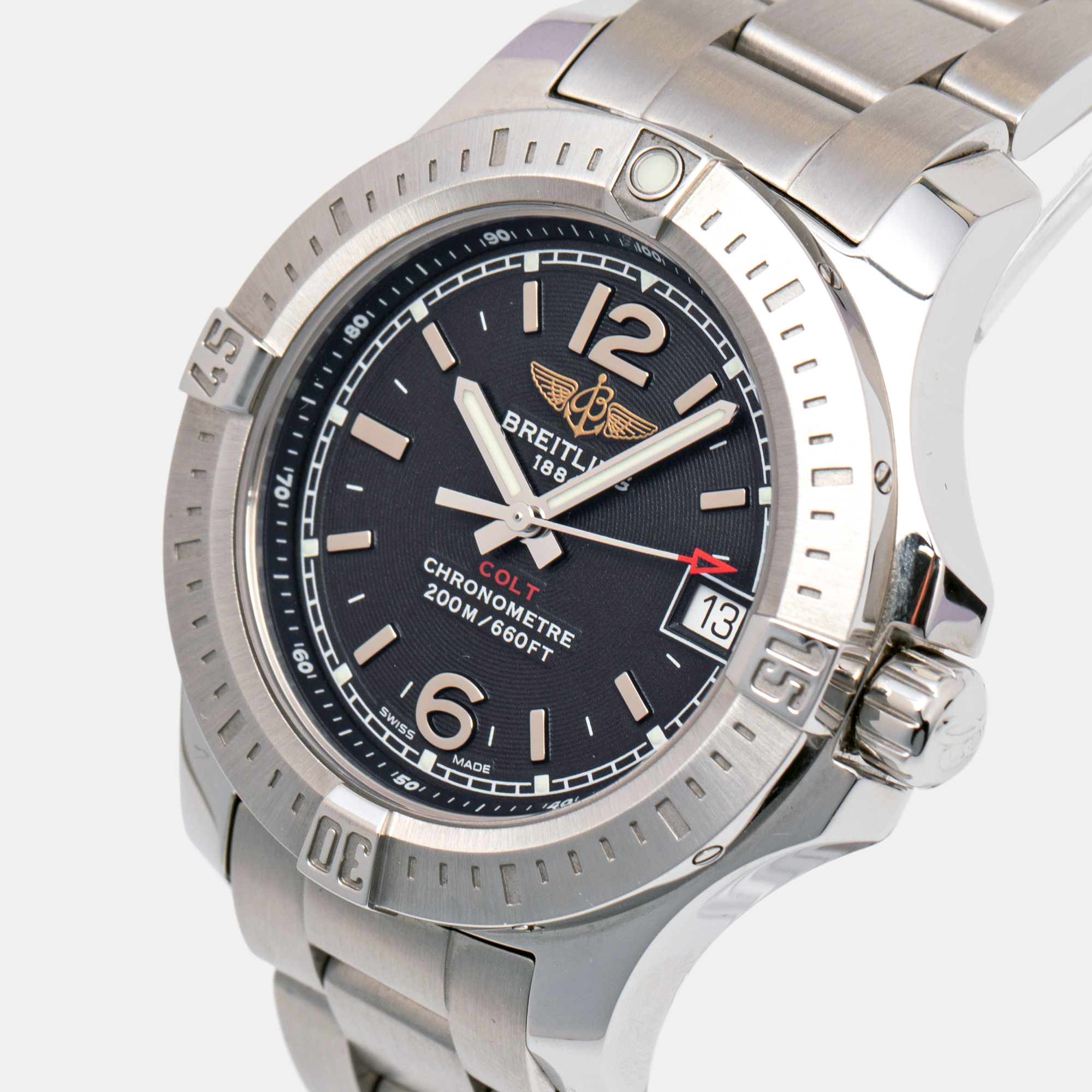 

Breitling Black Stainless Steel Colt A7738811 Women's Wristwatch