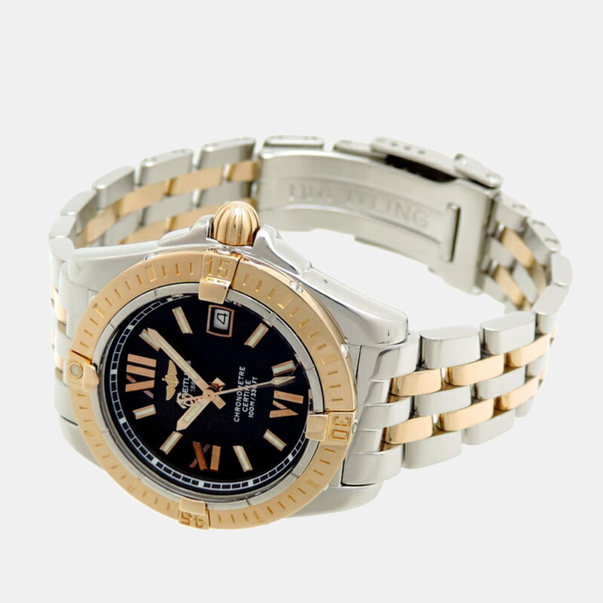 

Breitling Black 18K Yellow Gold And Stainless Steel Galactic C71356 Quartz Women's Wristwatch 32 mm