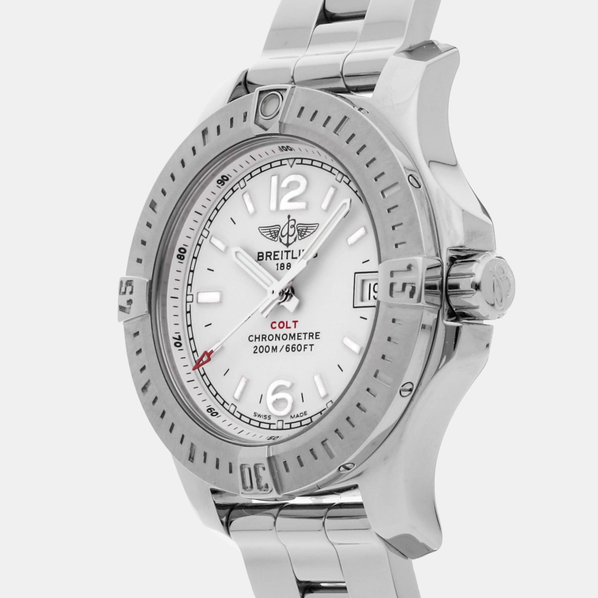 

Breitling White Stainless Steel Colt A77388112G1A1 Quartz Women's Wristwatch 33 mm