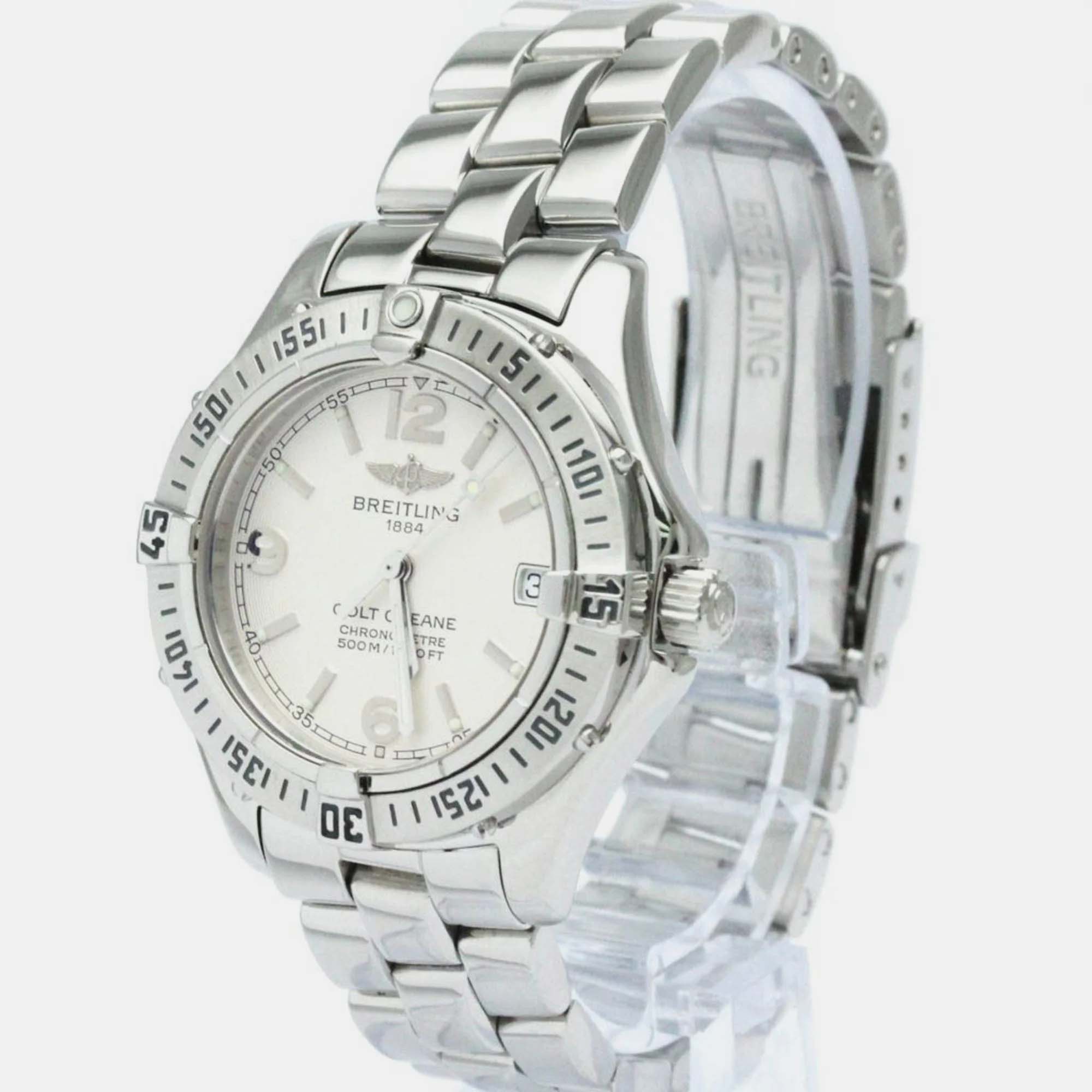 

Breitling Silver Stainless Steel Colt A77350 Quartz Women's Wristwatch 33 mm