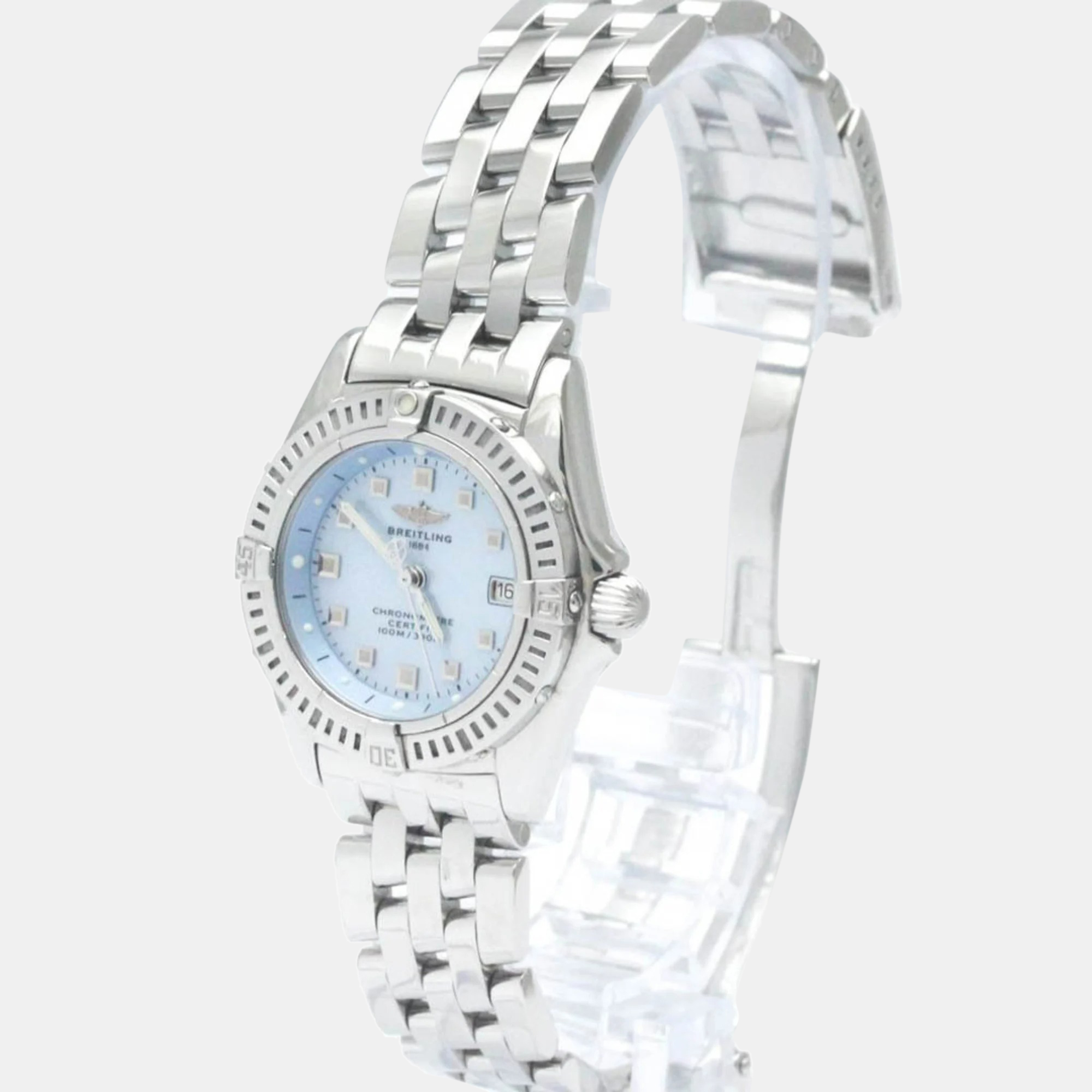 

Breitling Blue Shell Stainless Steel Callistino A72345 Quartz Women's Wristwatch 29 mm