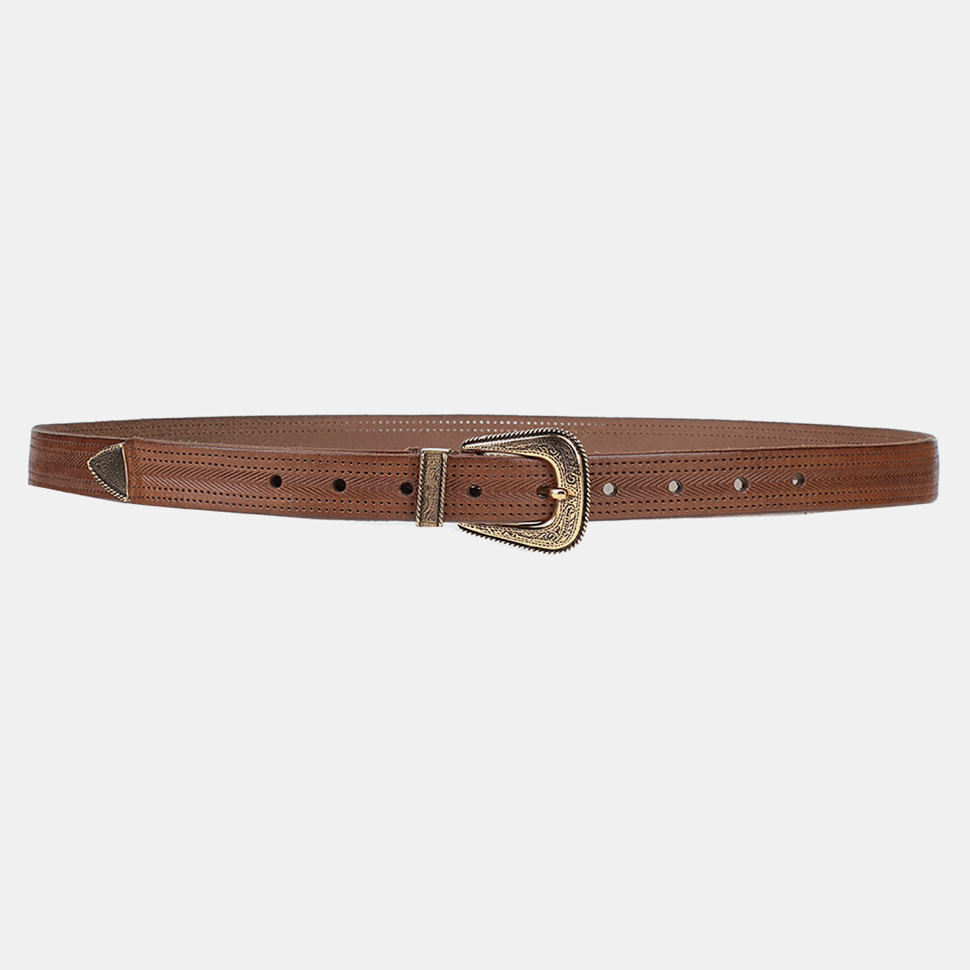 

Brunello Cucinelli Leather Buckle Belt, Brown