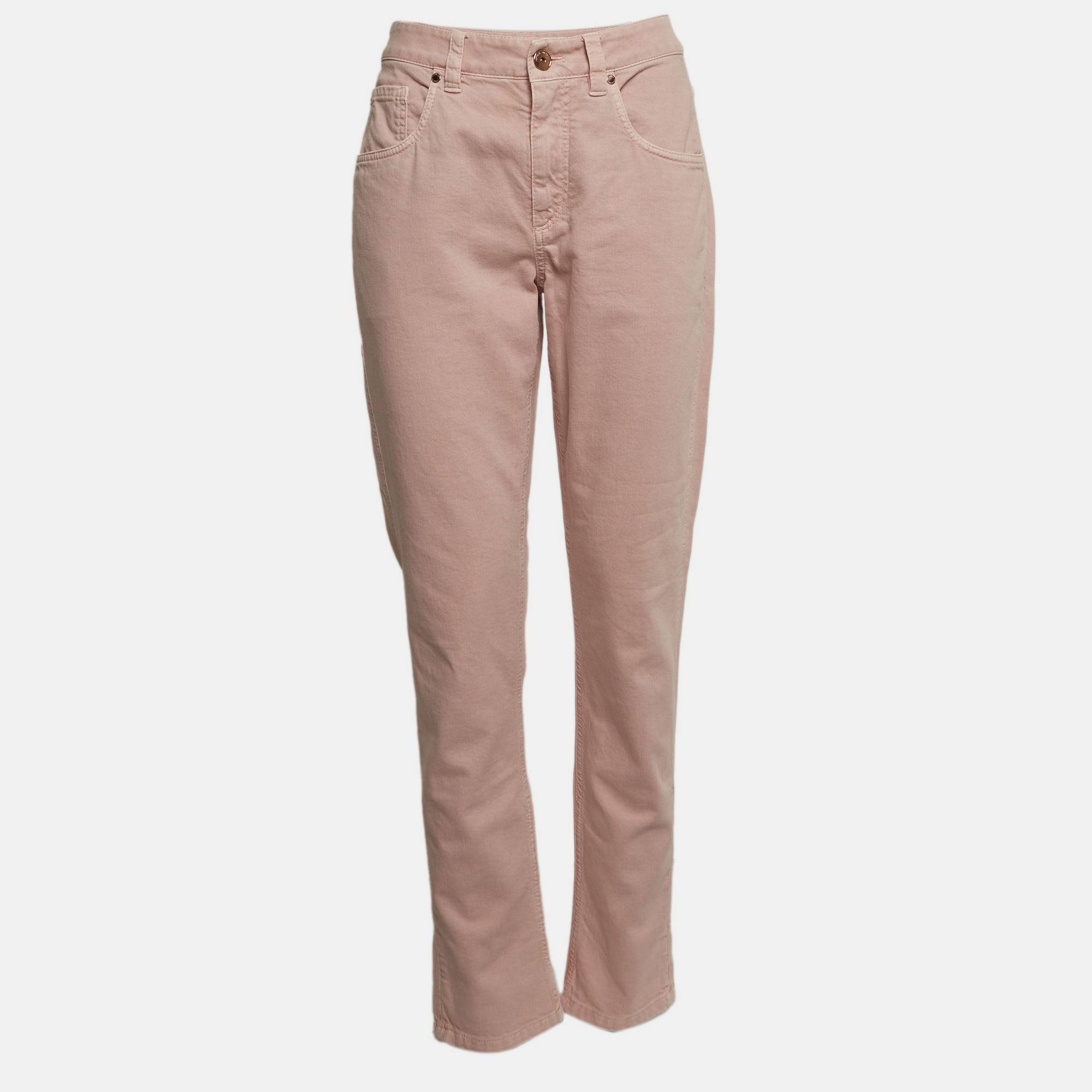

Brunello Cucinelli Pink Denim Straight Leg Mid Rise Jeans Waist 30"