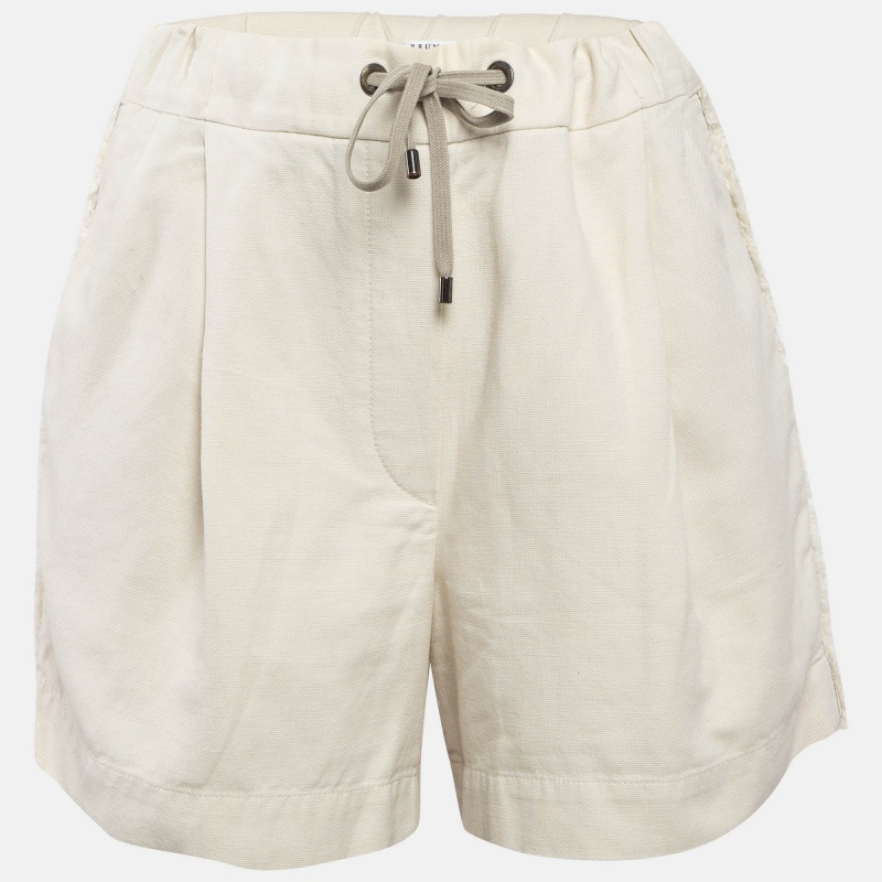 

Brunello Cucinelli Beige Cotton Side Detail Shorts M