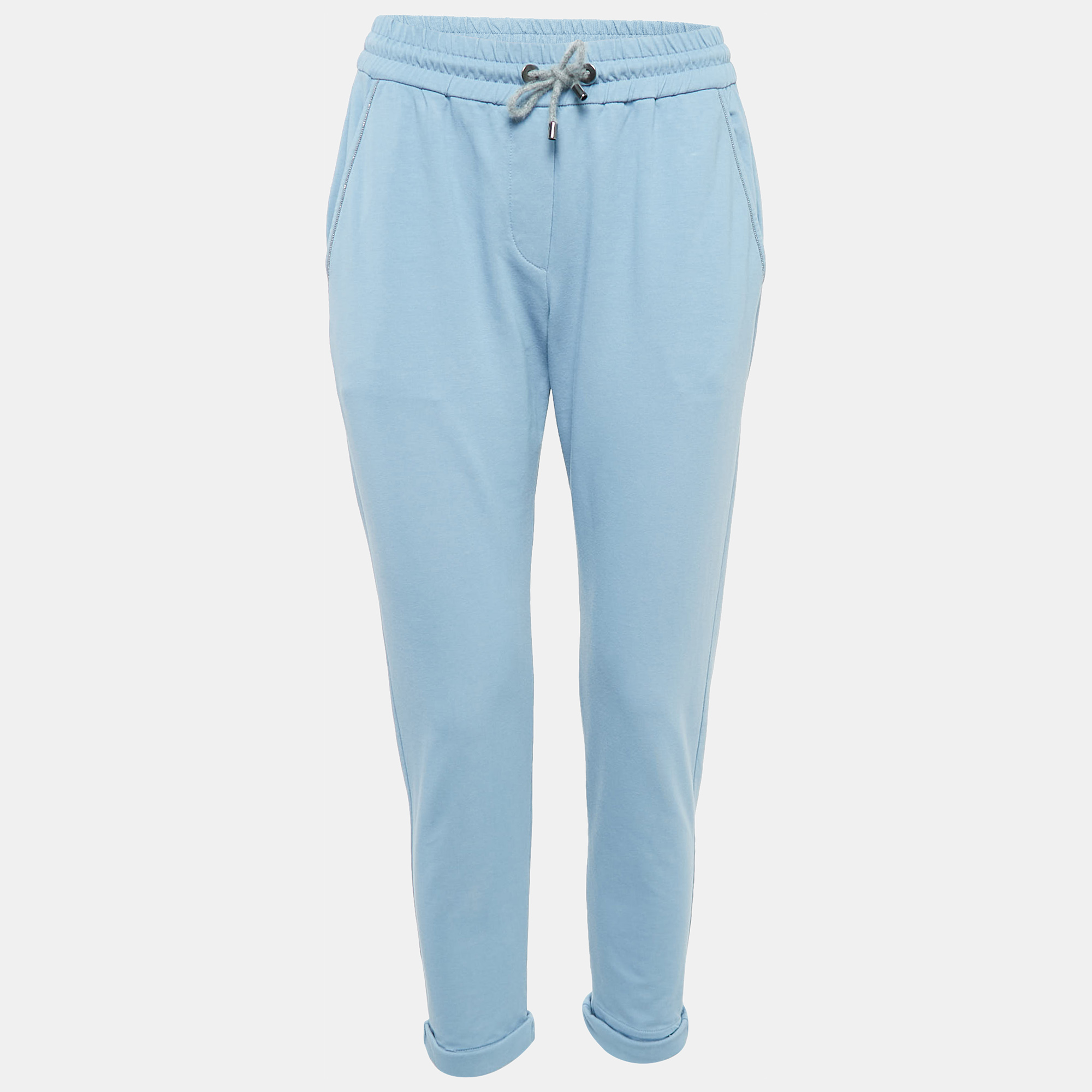 

Brunello Cucinelli Blue Cotton Drawstring Sweatpants S