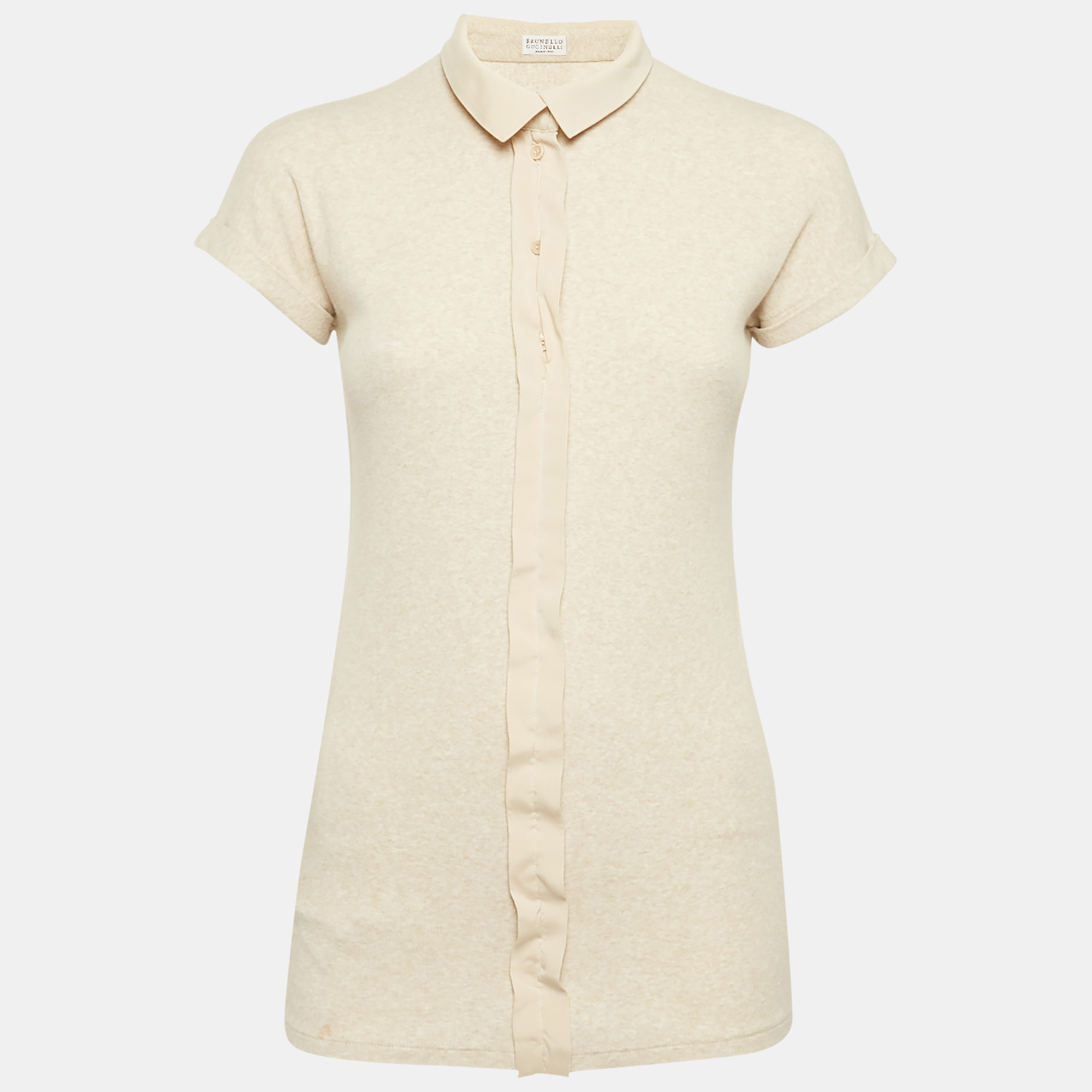 

Brunello Cucinelli Light Beige Rib Knit Top L