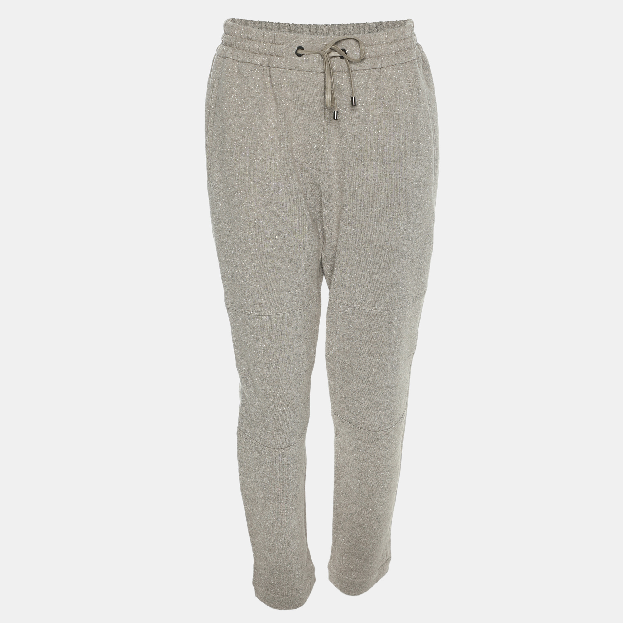 

Brunello Cucinelli Grey/Silver Jersey Trousers M