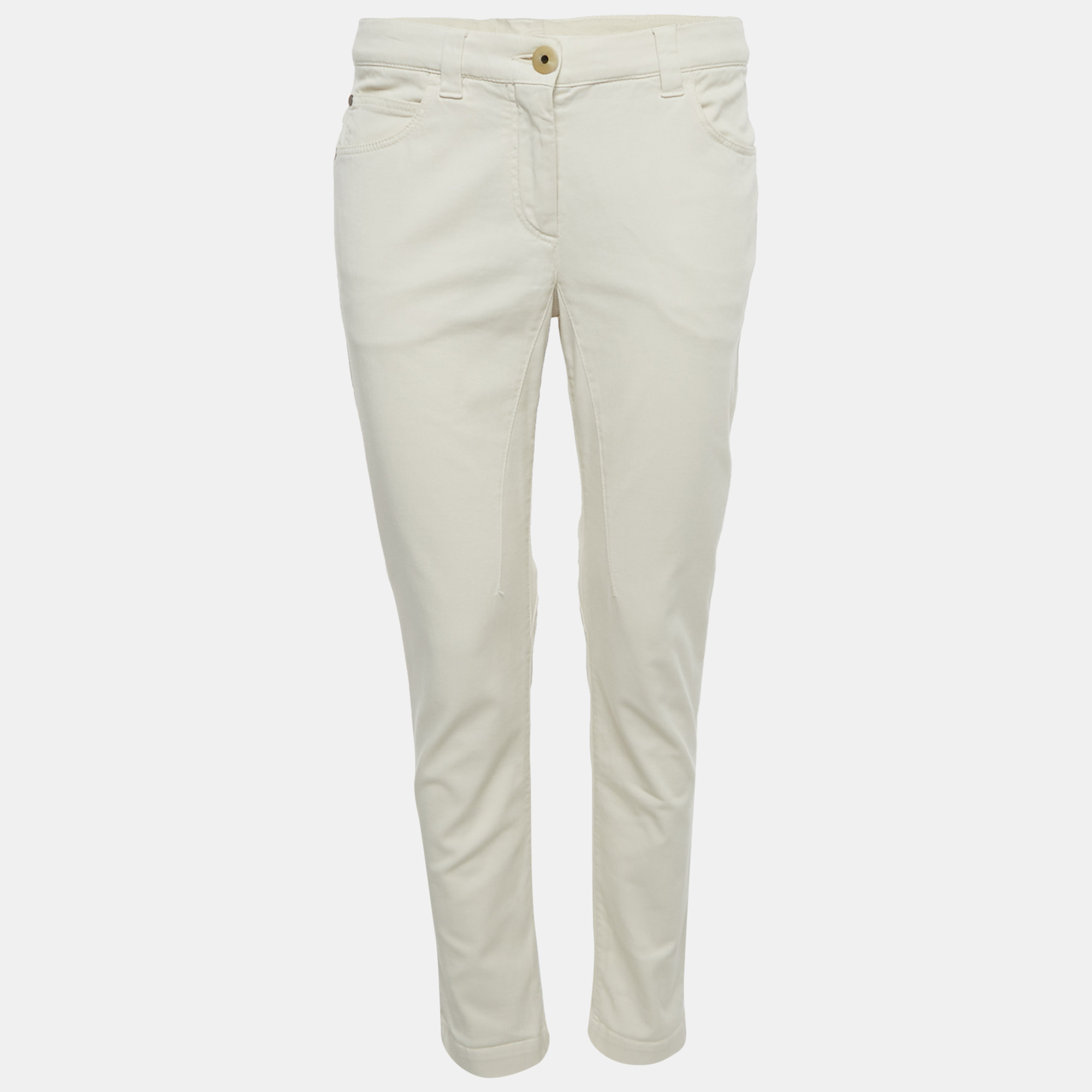 Pre-owned Brunello Cucinelli Beige Denim Regular Fit Jeans S Waist 32" In Sand