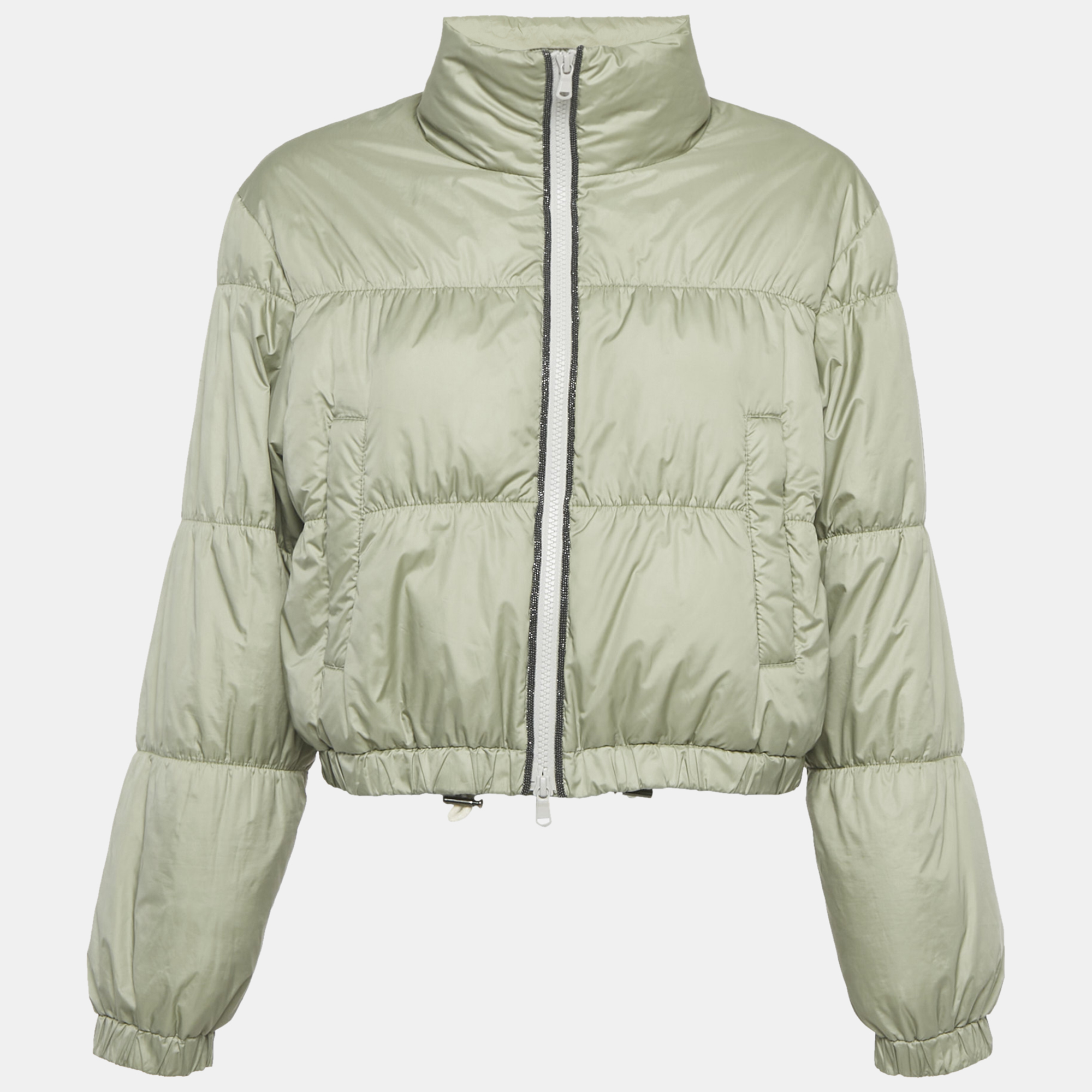 

Brunello Cucinelli Light Green Synthetic Puffer Down Jacket S