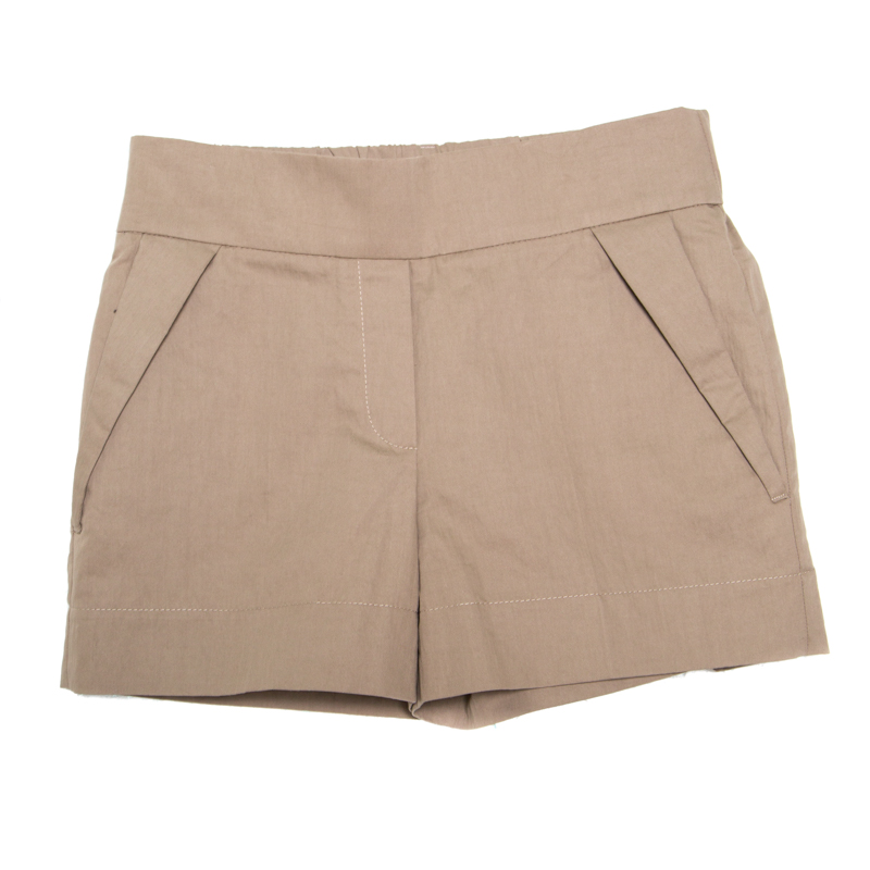 Brunello Cucinelli Beige Cotton Elasticized Waist Shorts S