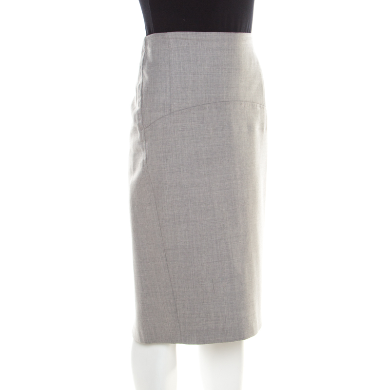 

Brunello Cucinelli Grey Wool Pencil Skirt