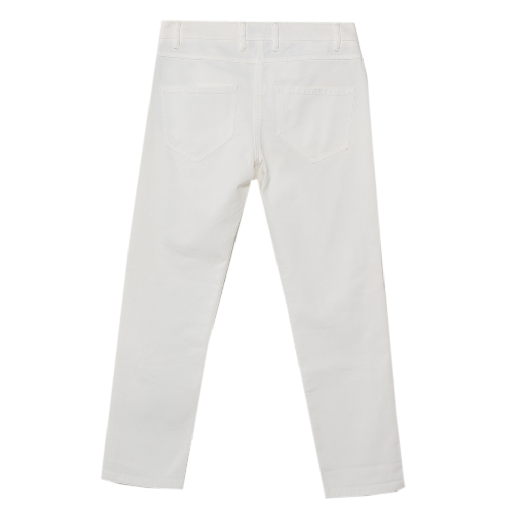 

Brunello Cucinelli Off White Denim Tapered Leg Cropped Jeans