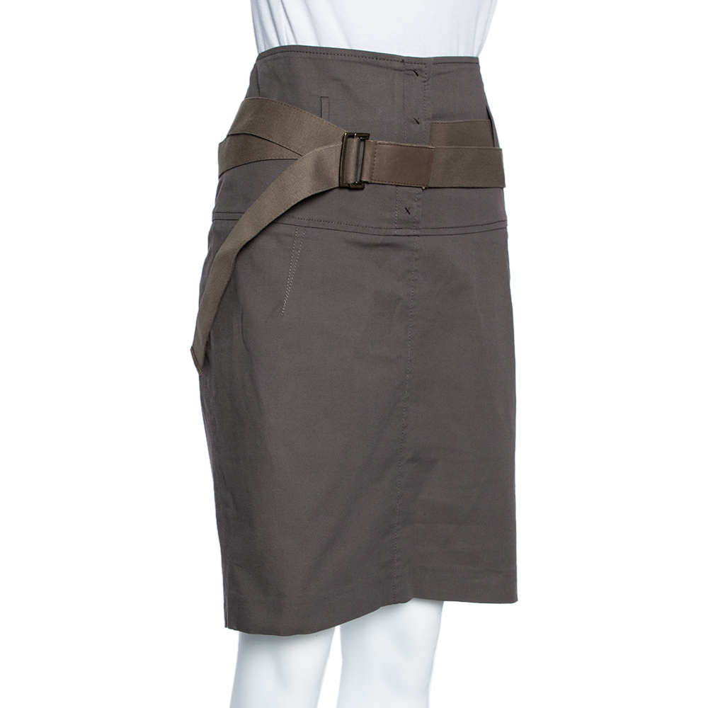 

Brunello Cucinelli X Gunex Brown Cotton Belted Mini Skirt