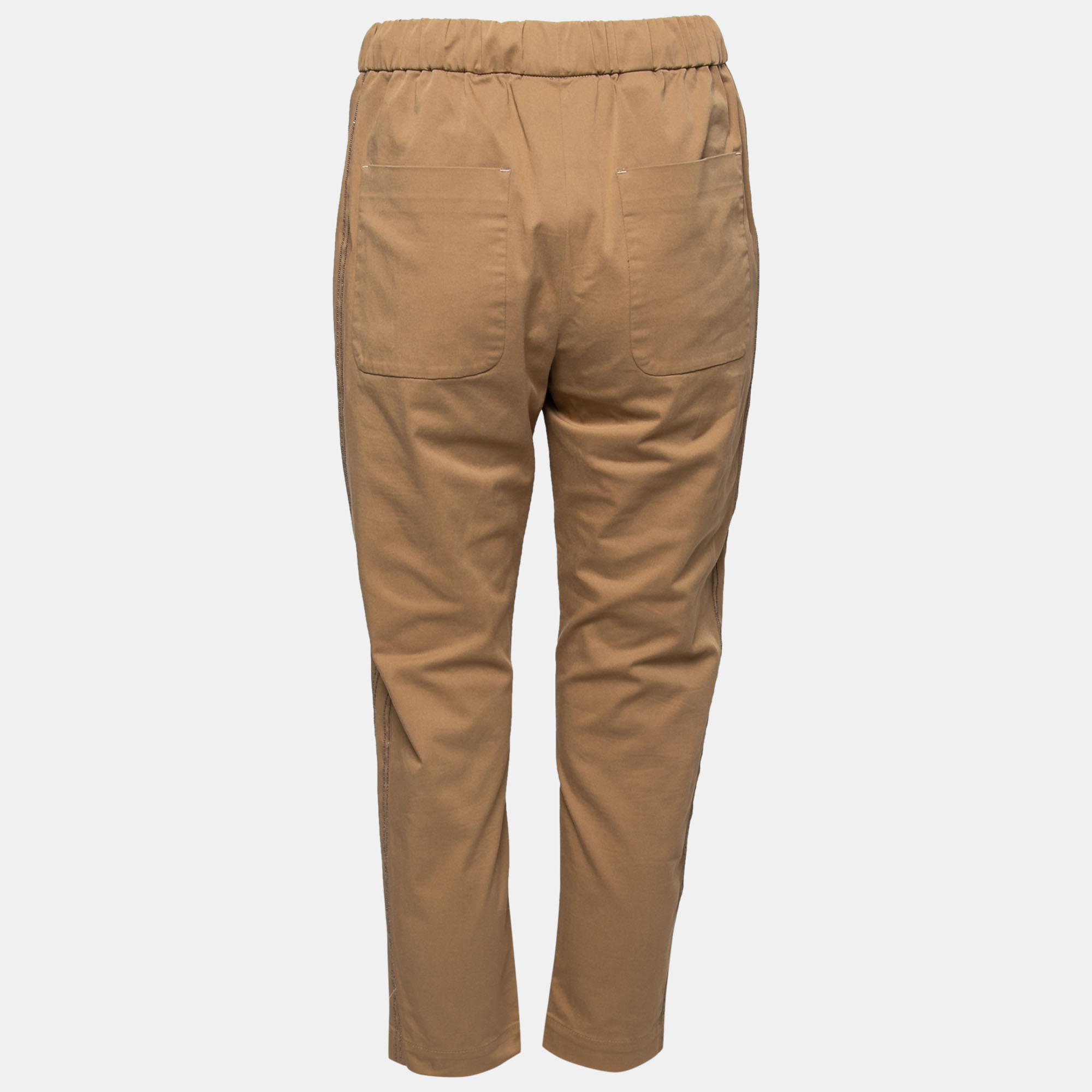 

Brunello Cucinelli Brown Cotton Drawstring Waist Trousers