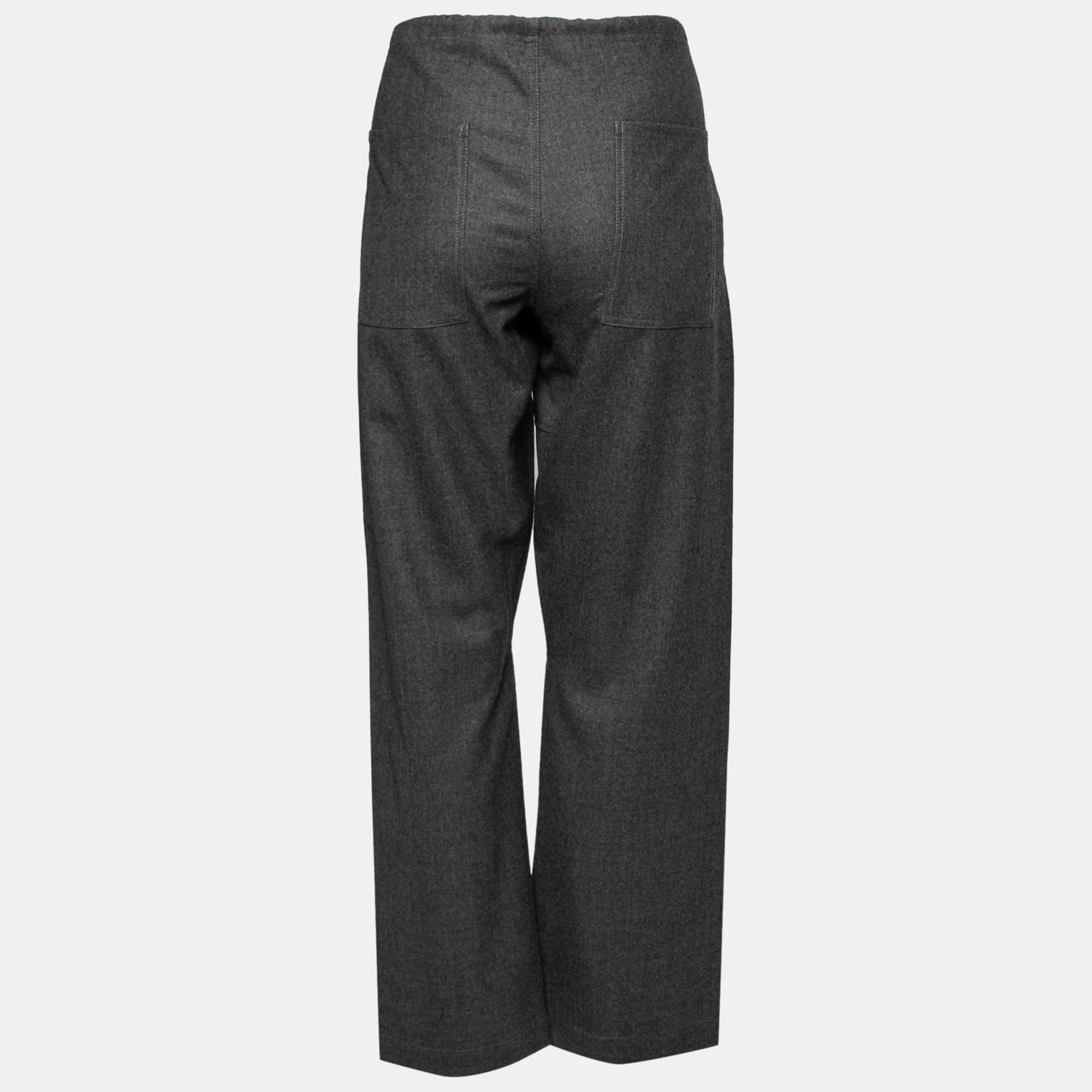 

Brunello Cucinelli Charcoal Grey Wool Drawstring Pants