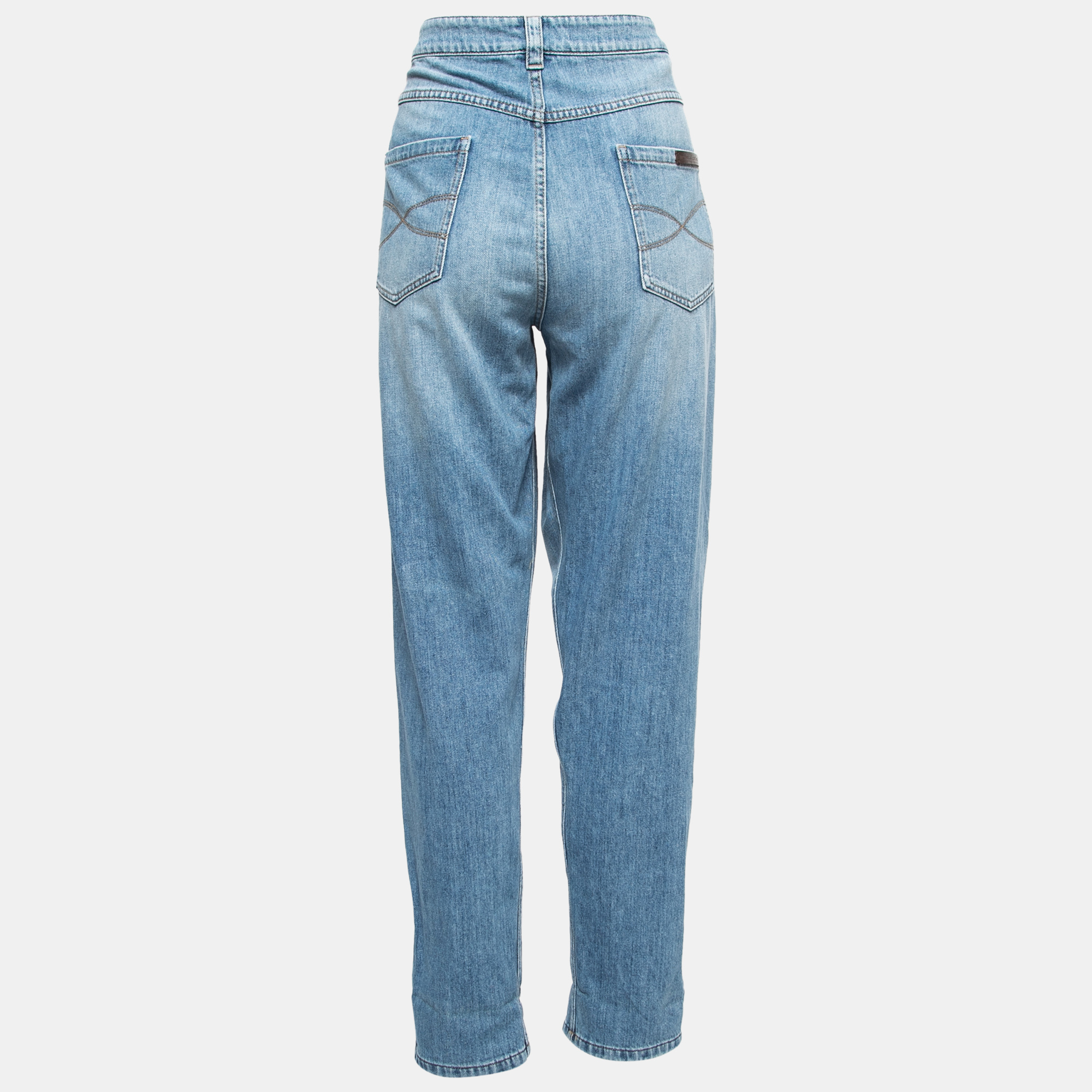 

Brunello Cucinelli Blue Denim Straight Leg Mid Ride Jeans  Waist 38