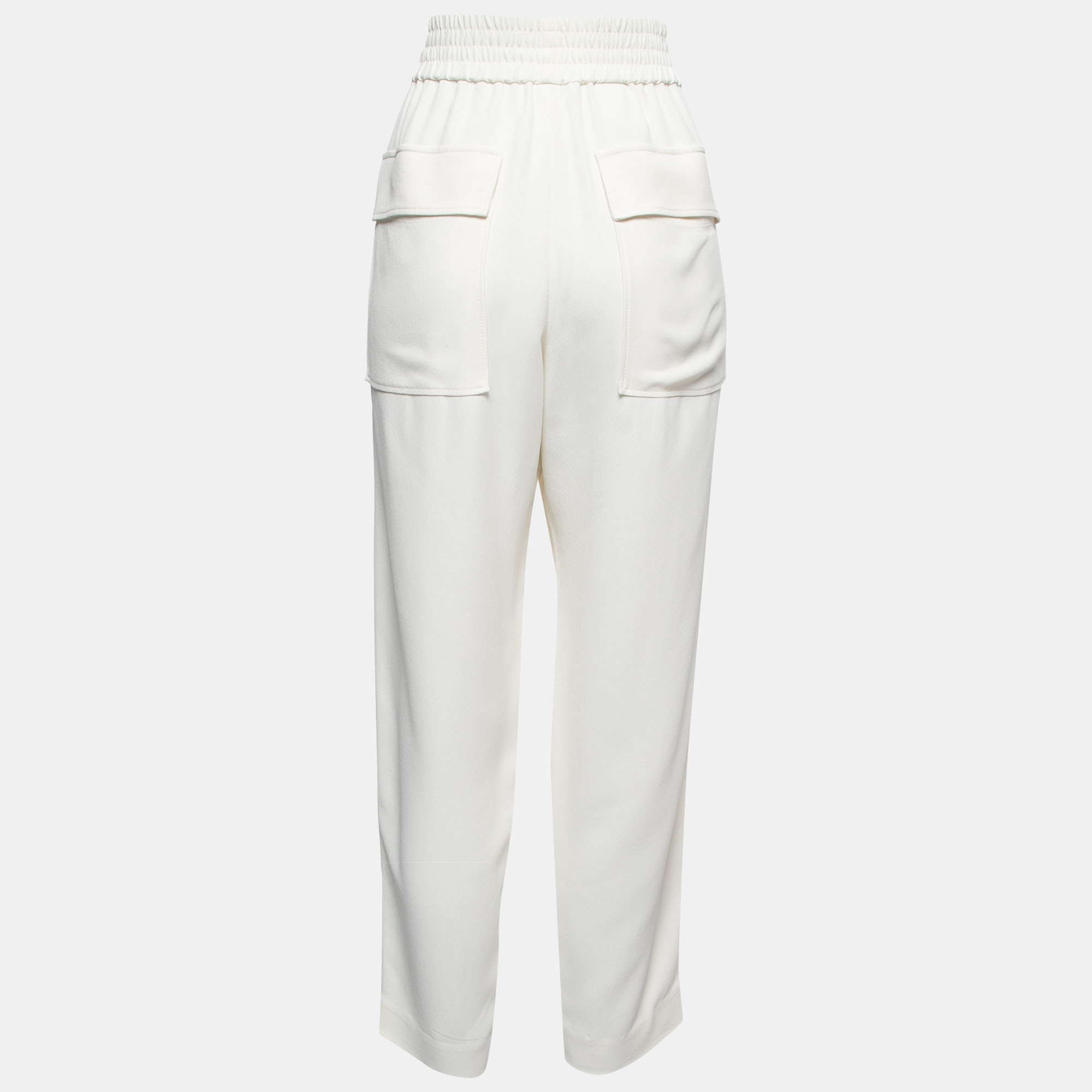 

Brunello Cucinelli White Crepe High Waist Tailored Pants