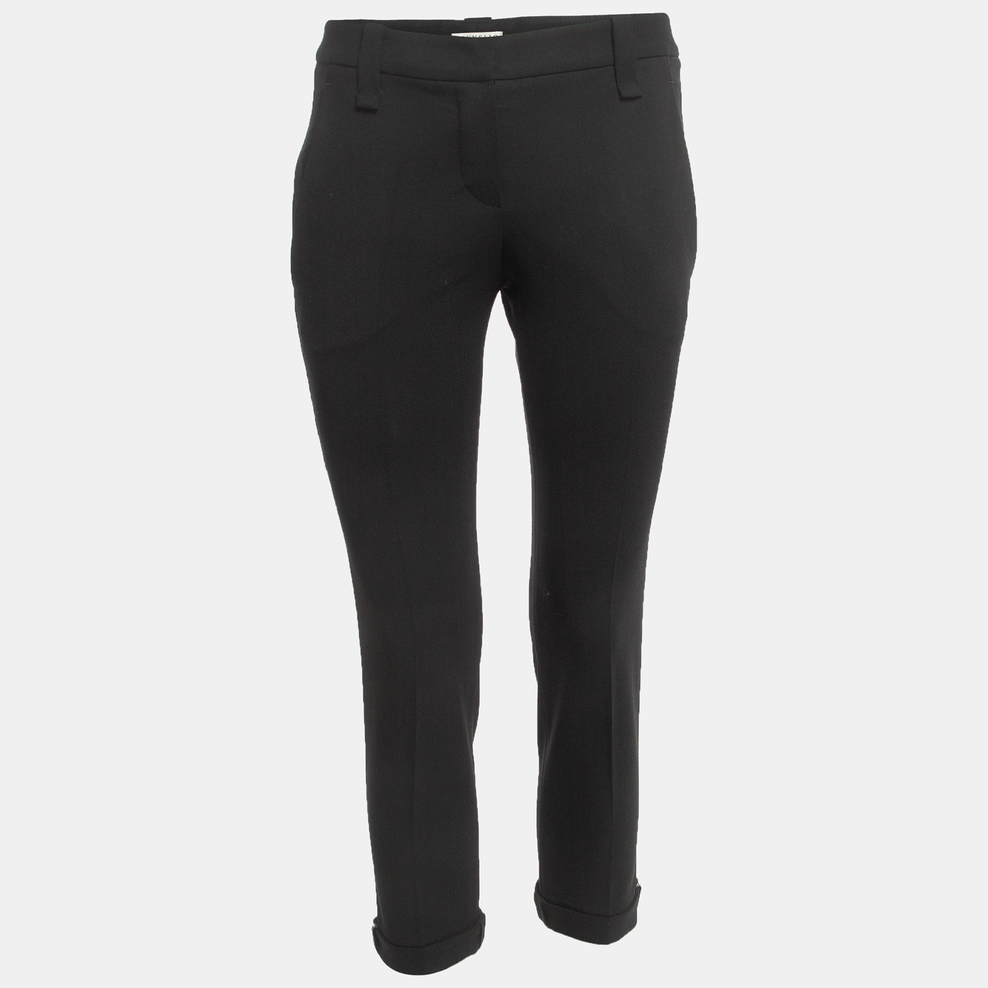 

Brunello Cucinelli Black Wool Cropped Trousers