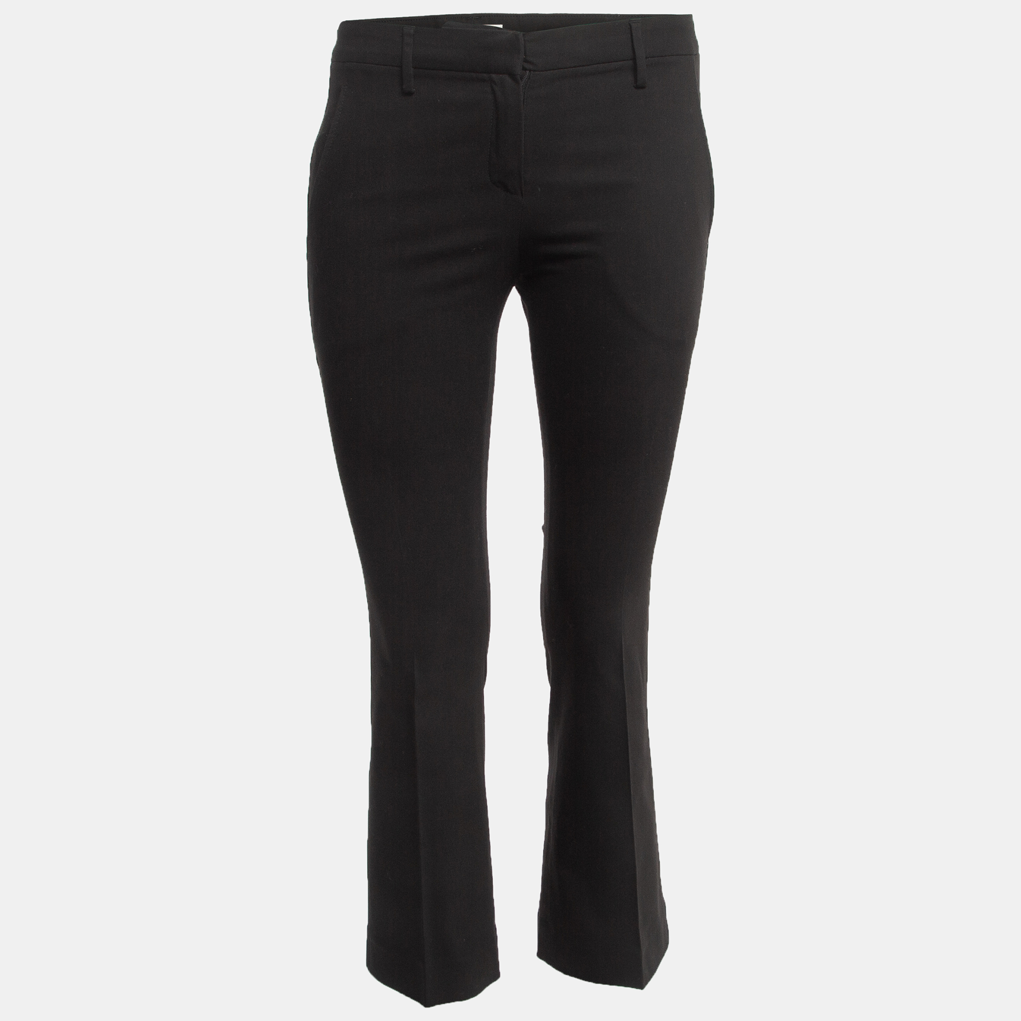 

Brunello Cucinelli Black Cotton Flared Trousers