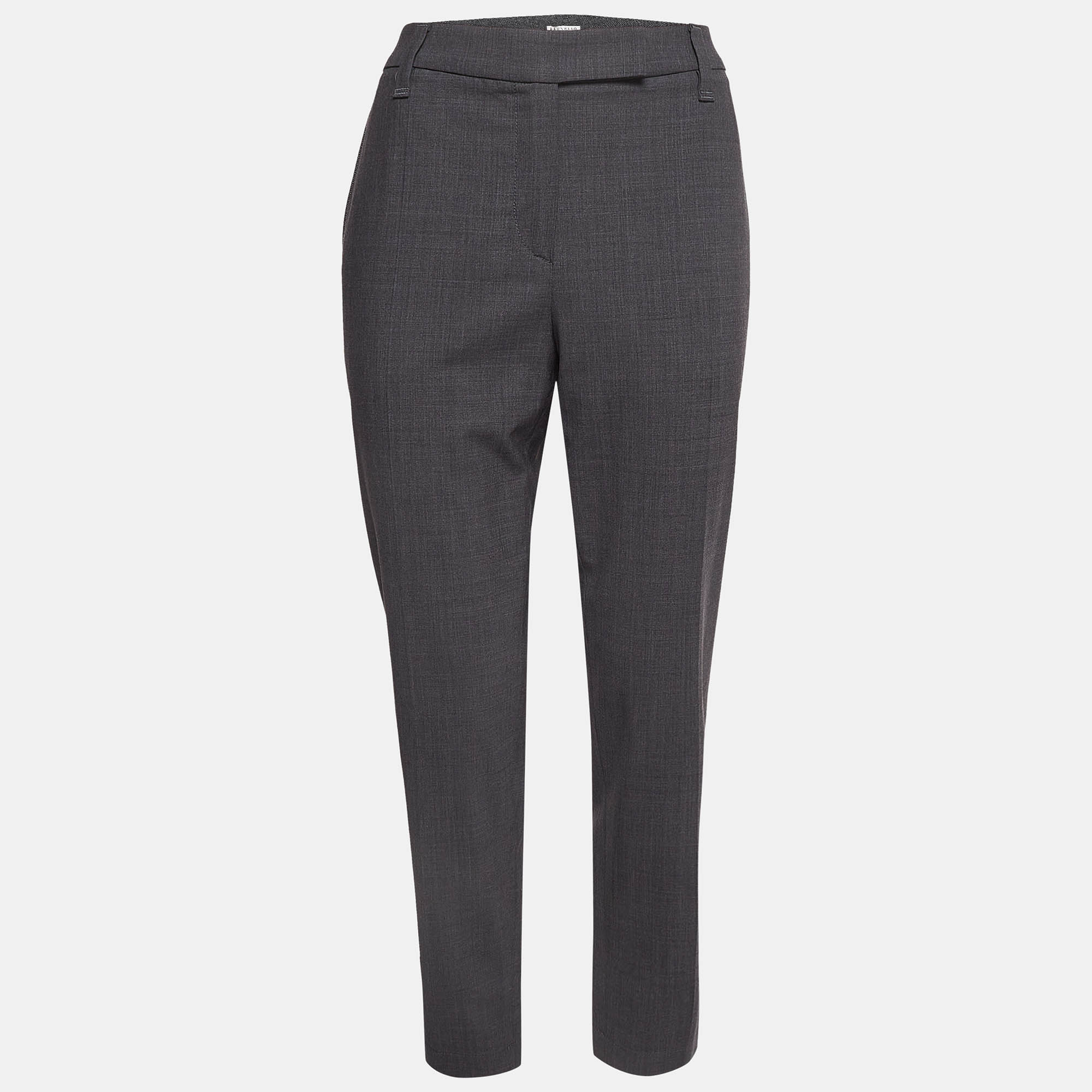 

Brunello Cucinelli Grey Wool Blend Capri Pants L