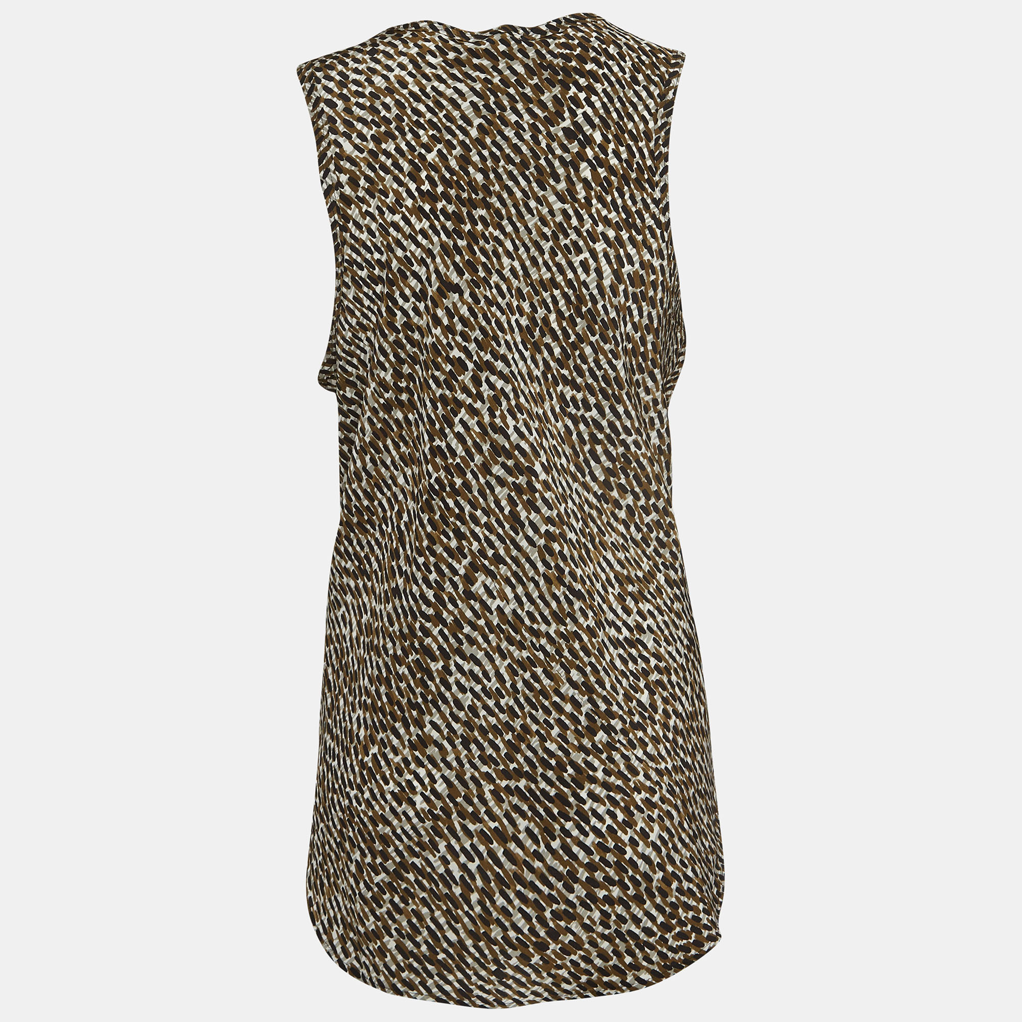 Burberry Brit Multicolor Printed Silk Sleeveless Top L 