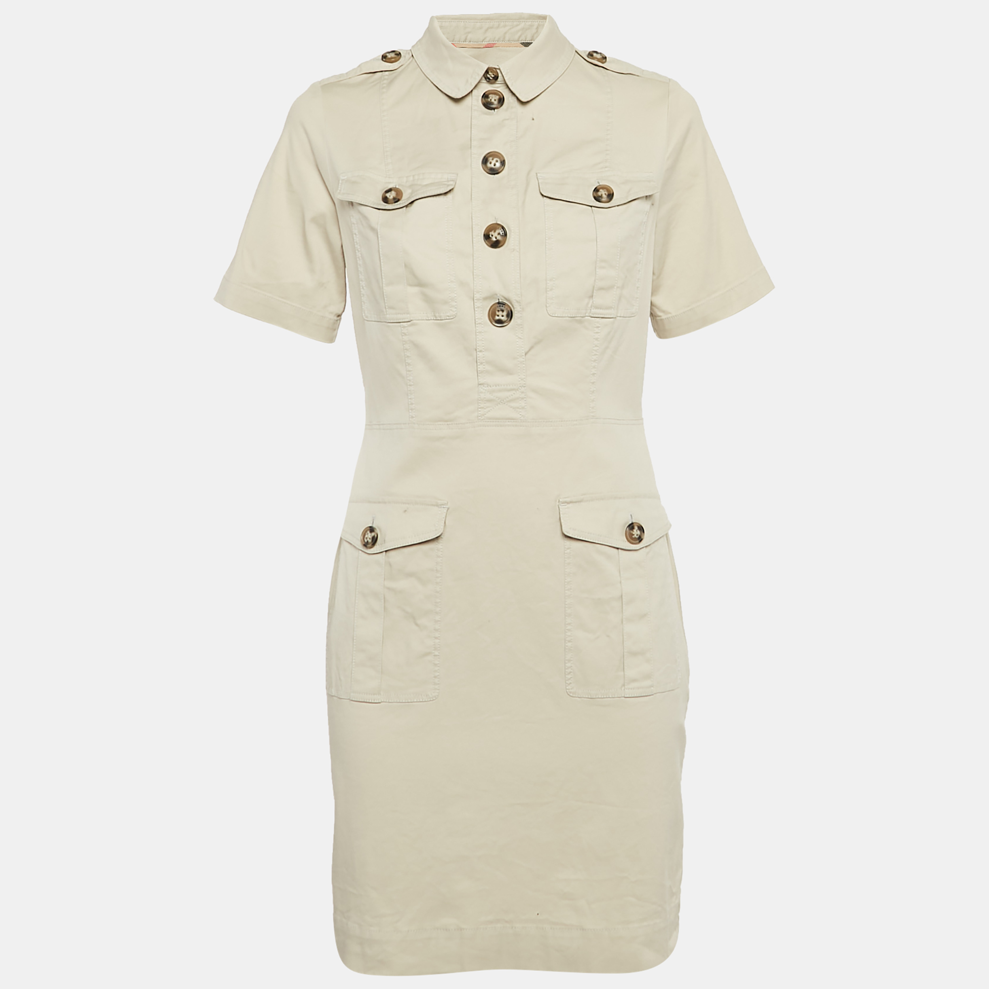 

Burberry Brit Beige Cotton Utility Mini Dress M