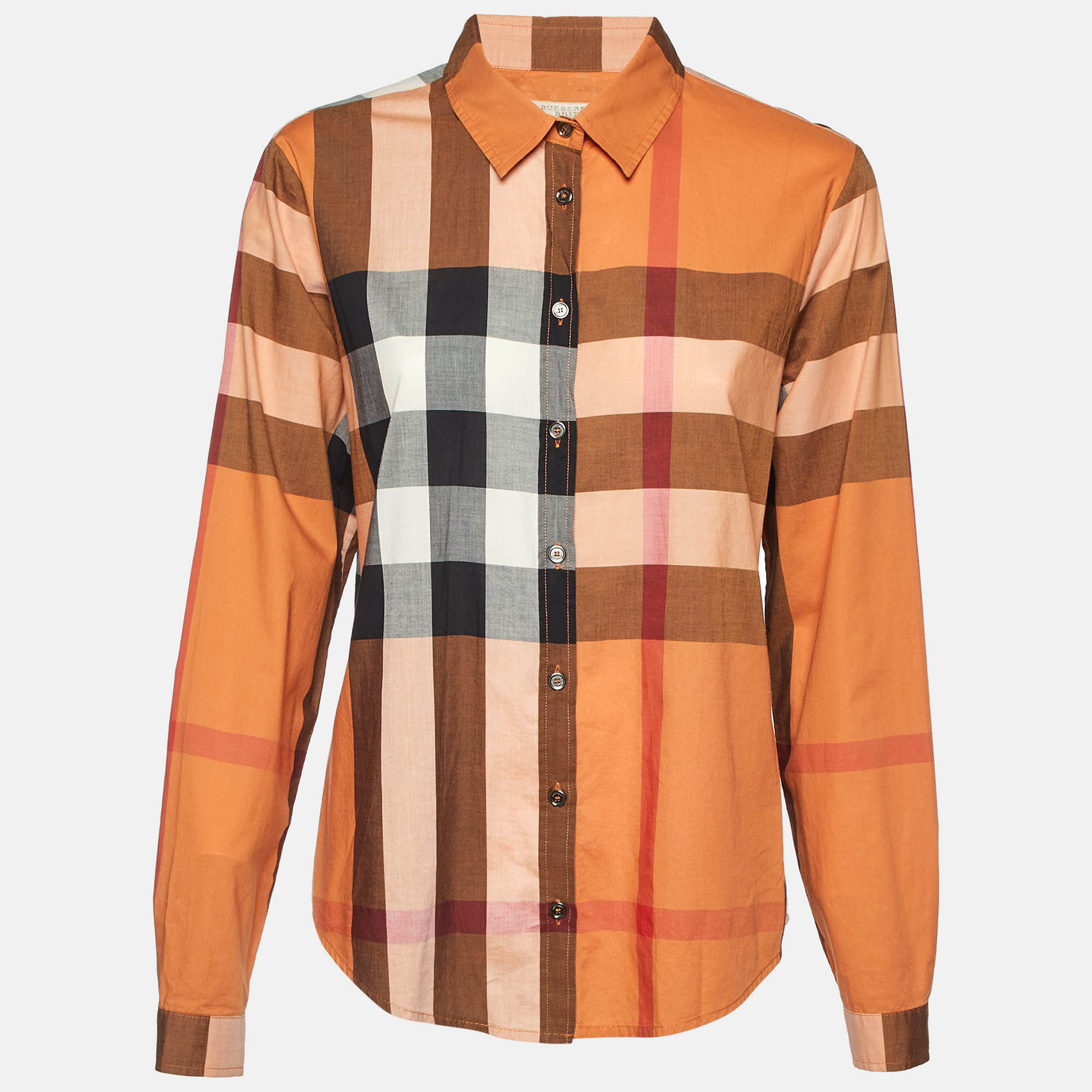 

Burberry Brit Orange Nova Checks Cotton Shirt L