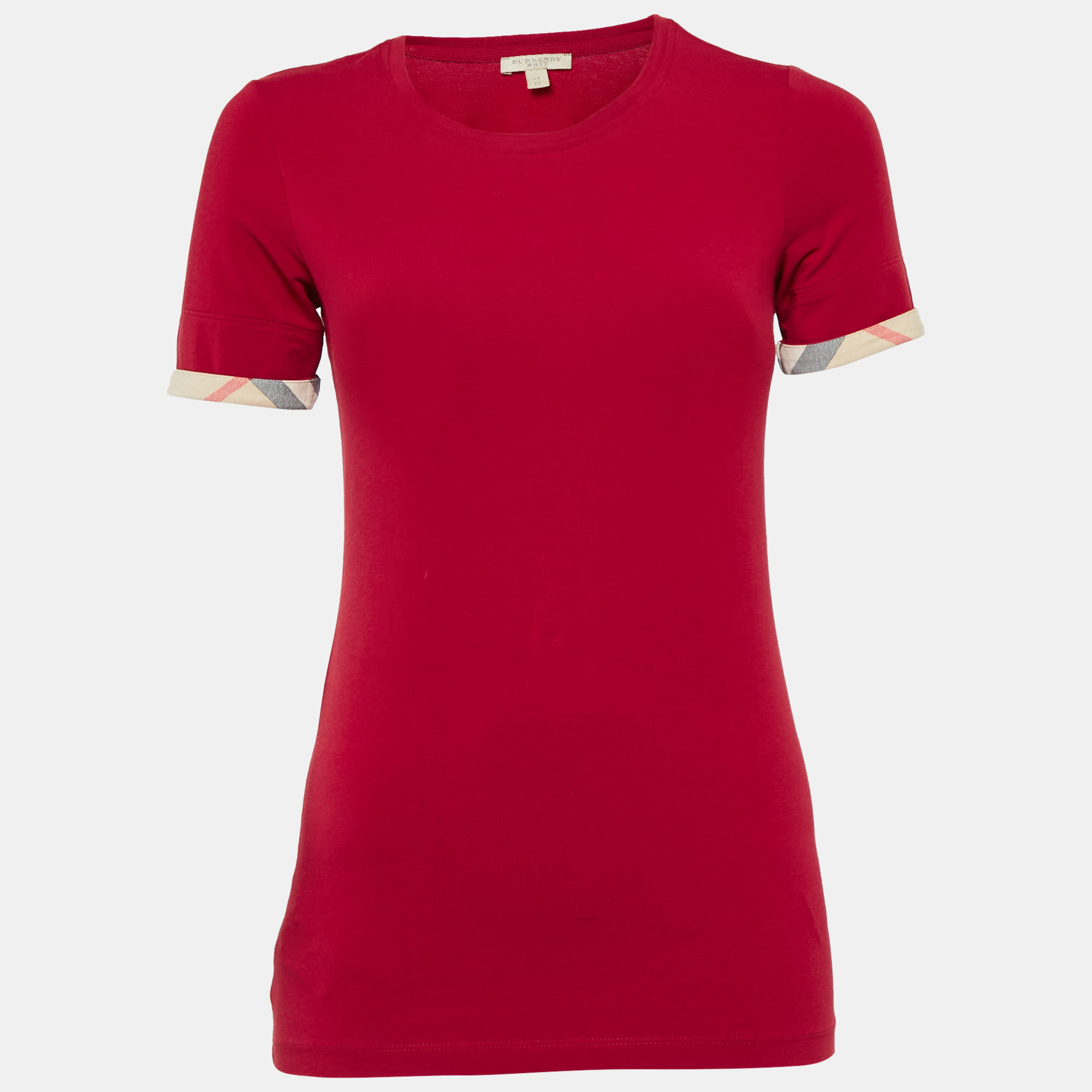 

Burberry Brit Red Jersey Crew Neck T-Shirt XS