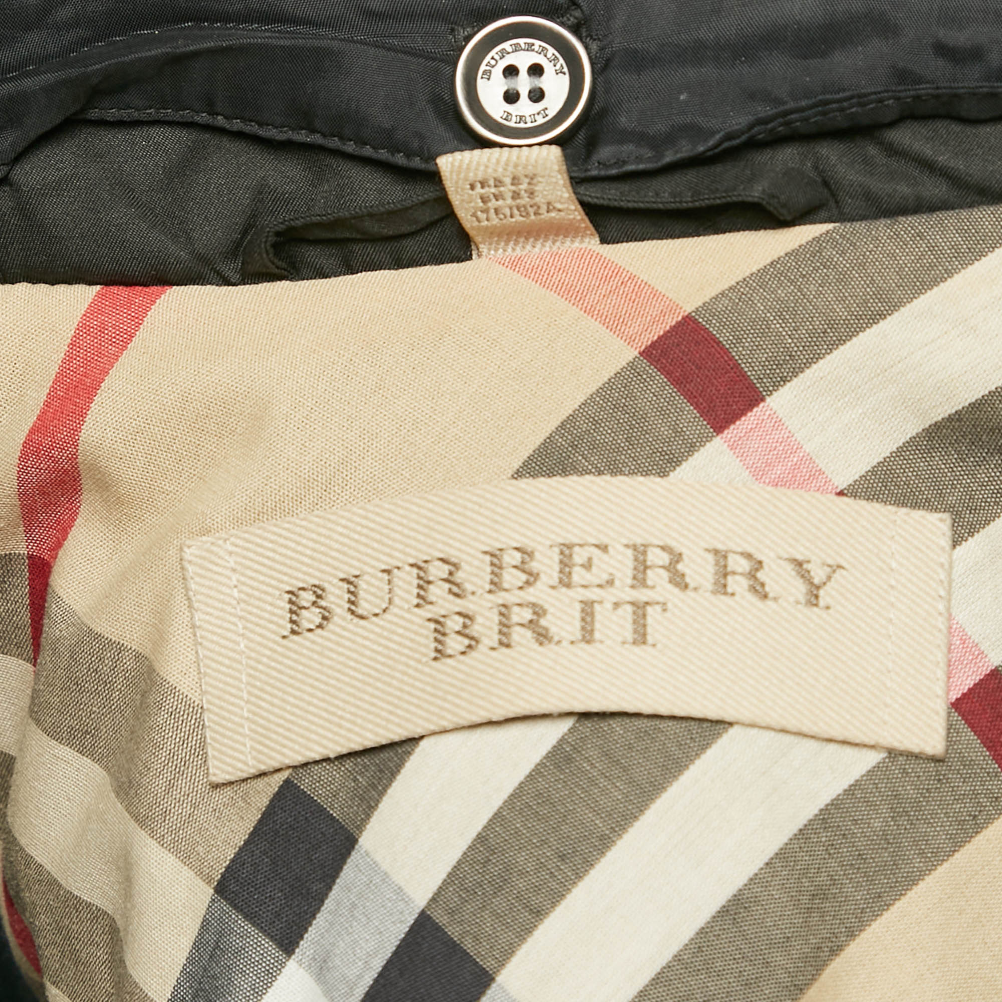 Burberry Brit Black Synthetic Detachable Fur Collar-Cuff Zip-Up Jacket M 