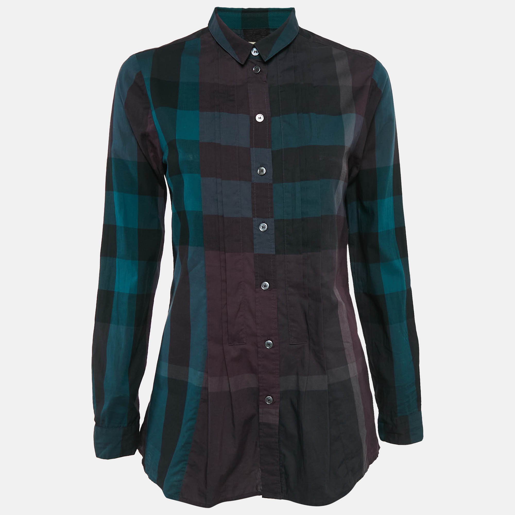 

Burberry Brit Multicolor Nova Check Cotton Pleated Shirt S