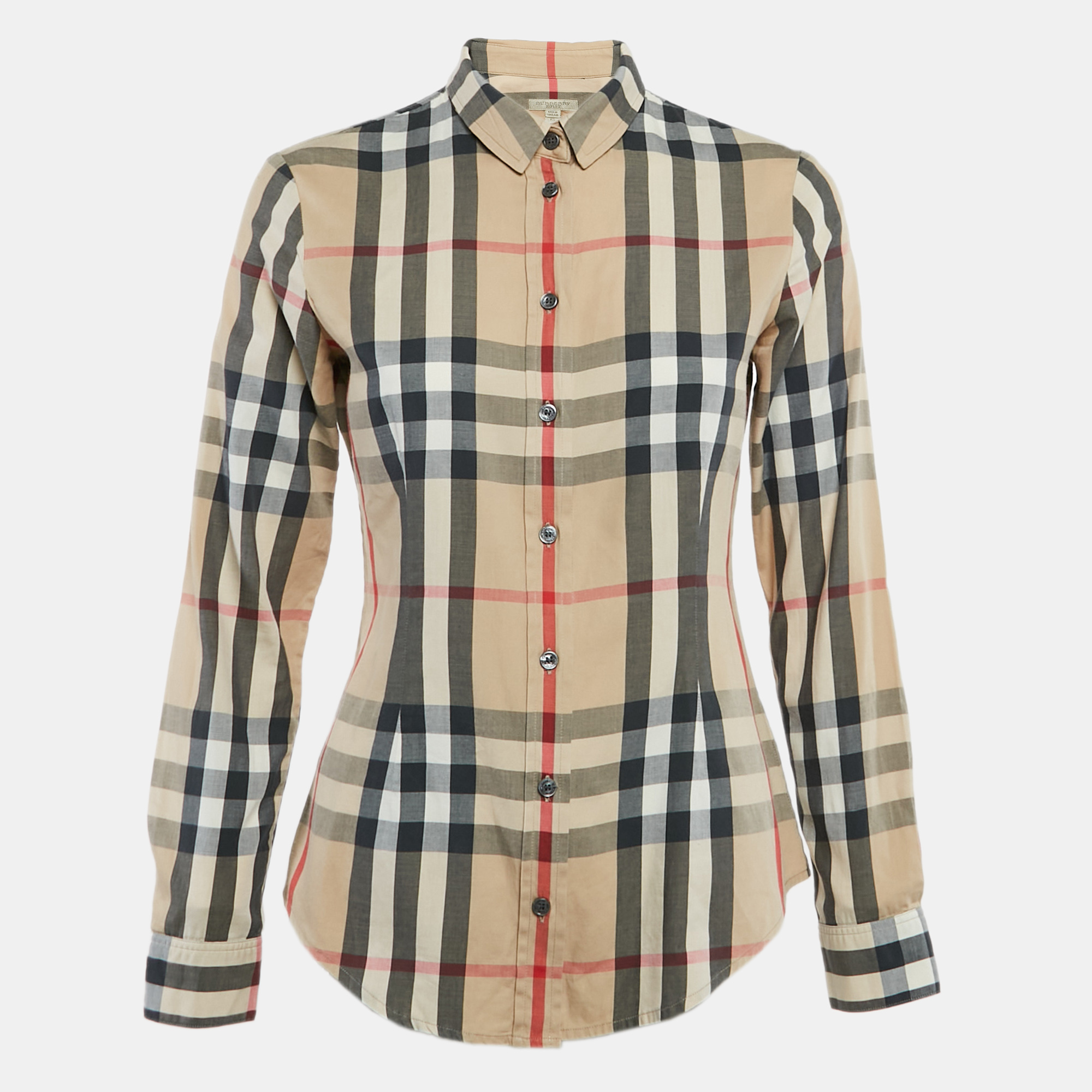 

Burberry Brit Beige Nova Check Cotton Long Sleeve Shirt XS, Brown