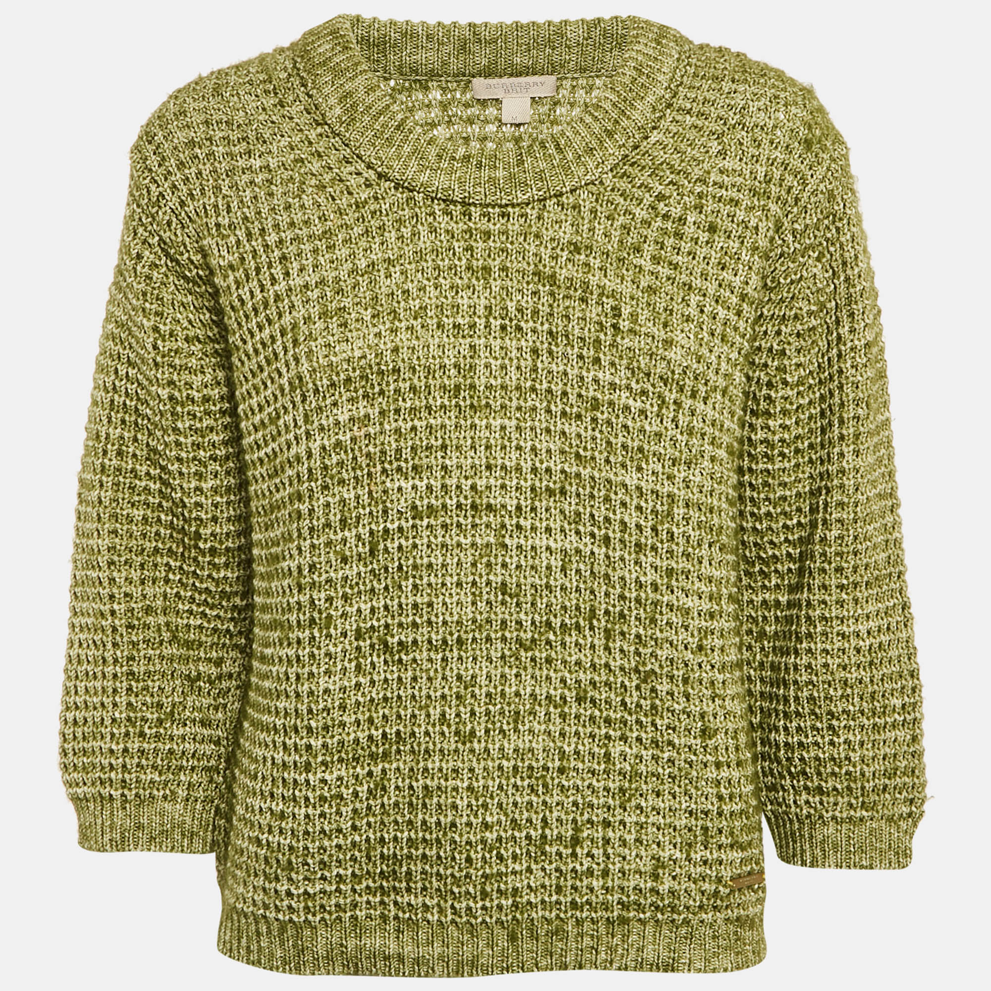 

Burberry Brit Green Cable Knit Crewneck Sweater M