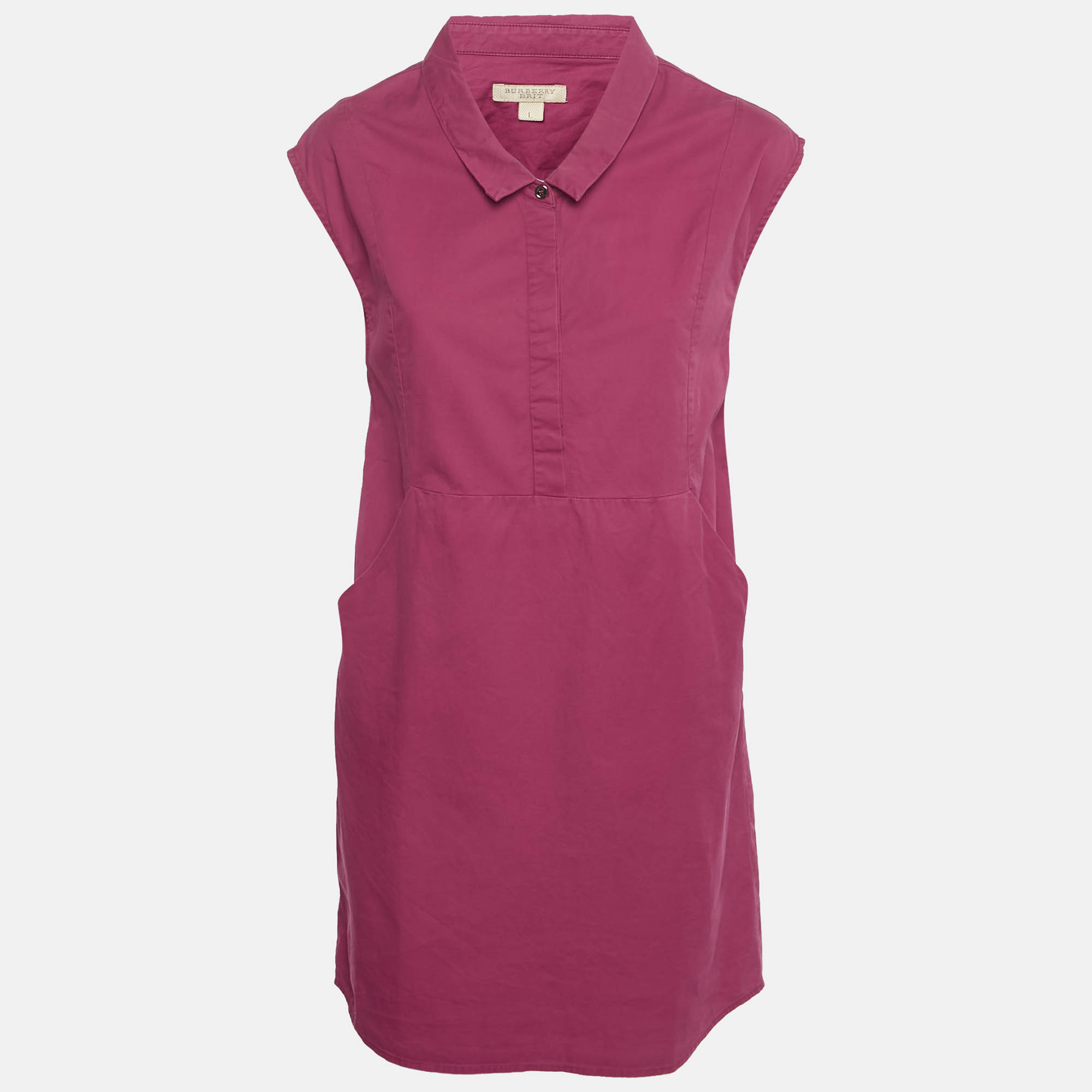 

Burberry Brit Dark Pink Cotton Sleeveless Mini Dress L