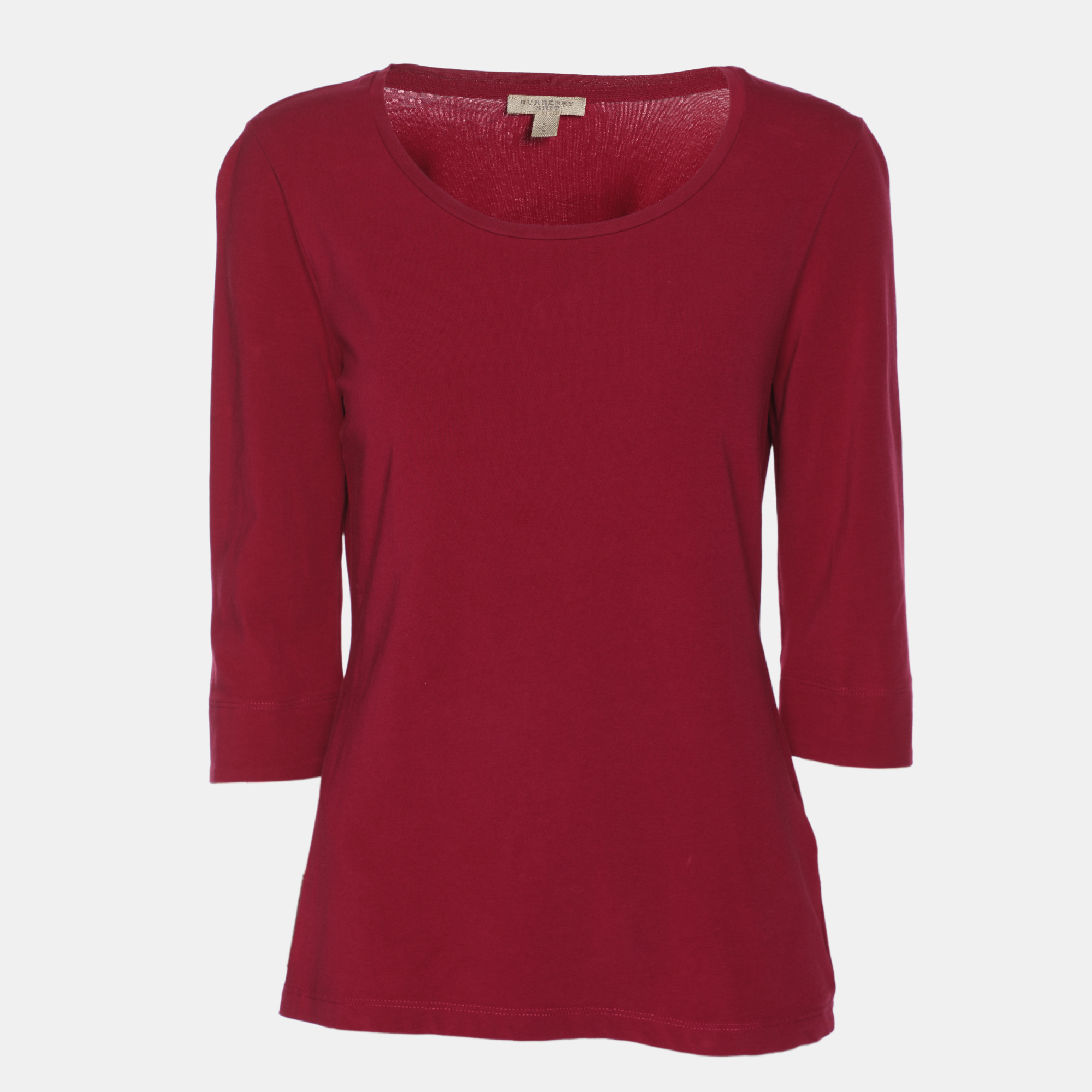

Burberry Brit Magenta Jersey Long Sleeve Top S, Pink