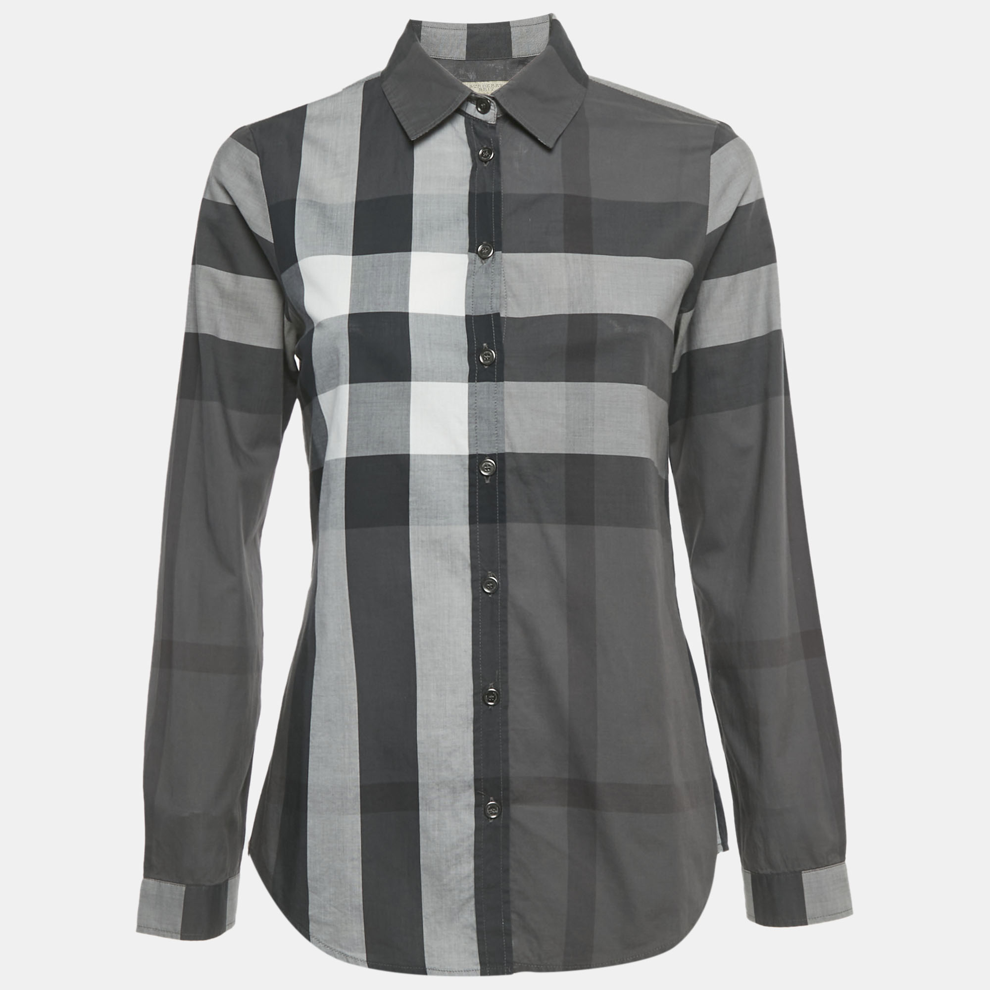 

Burberry Brit Black/Grey Checkered Print Cotton Shirt XS