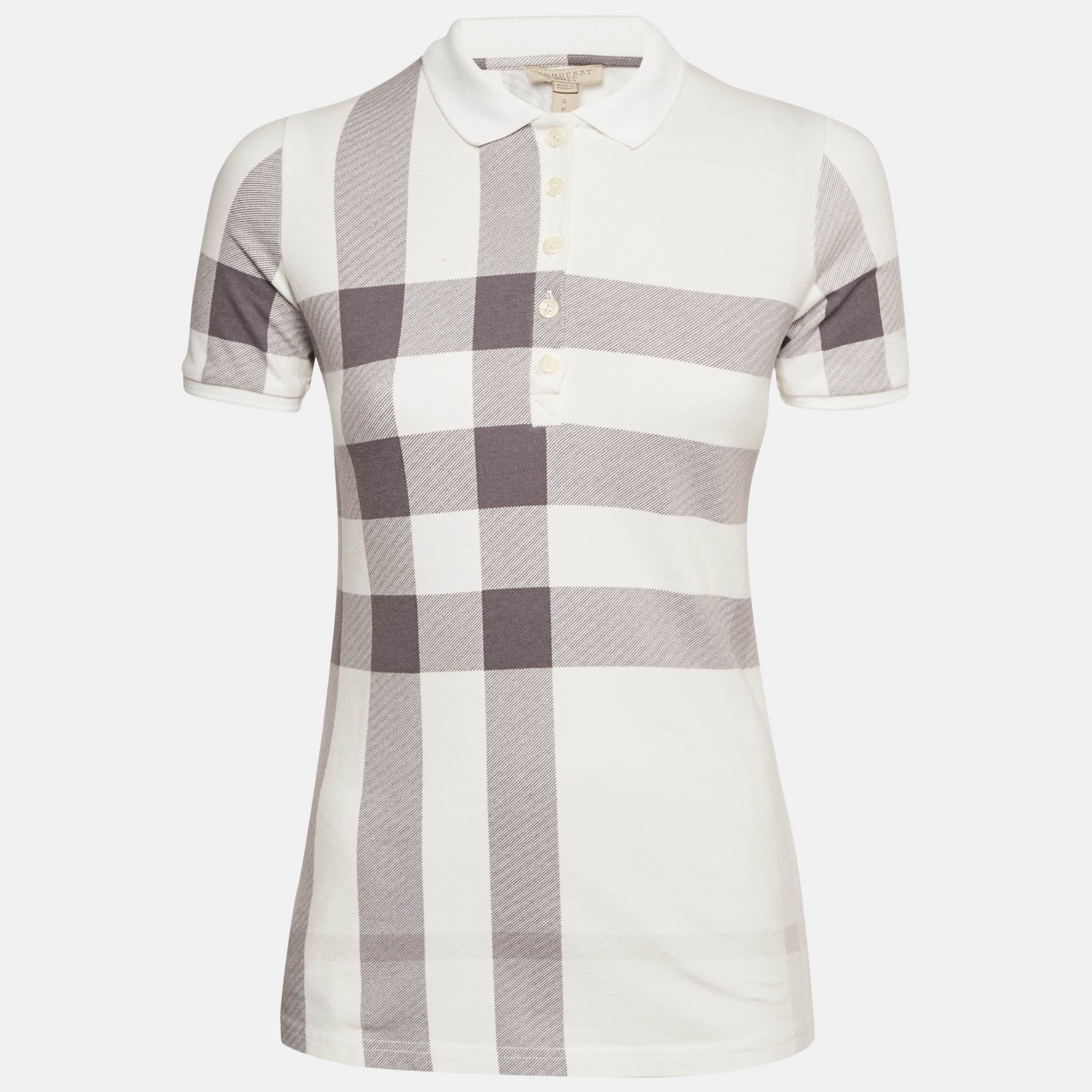 

Burberry Brit White checked Cotton Polo T-Shirt S