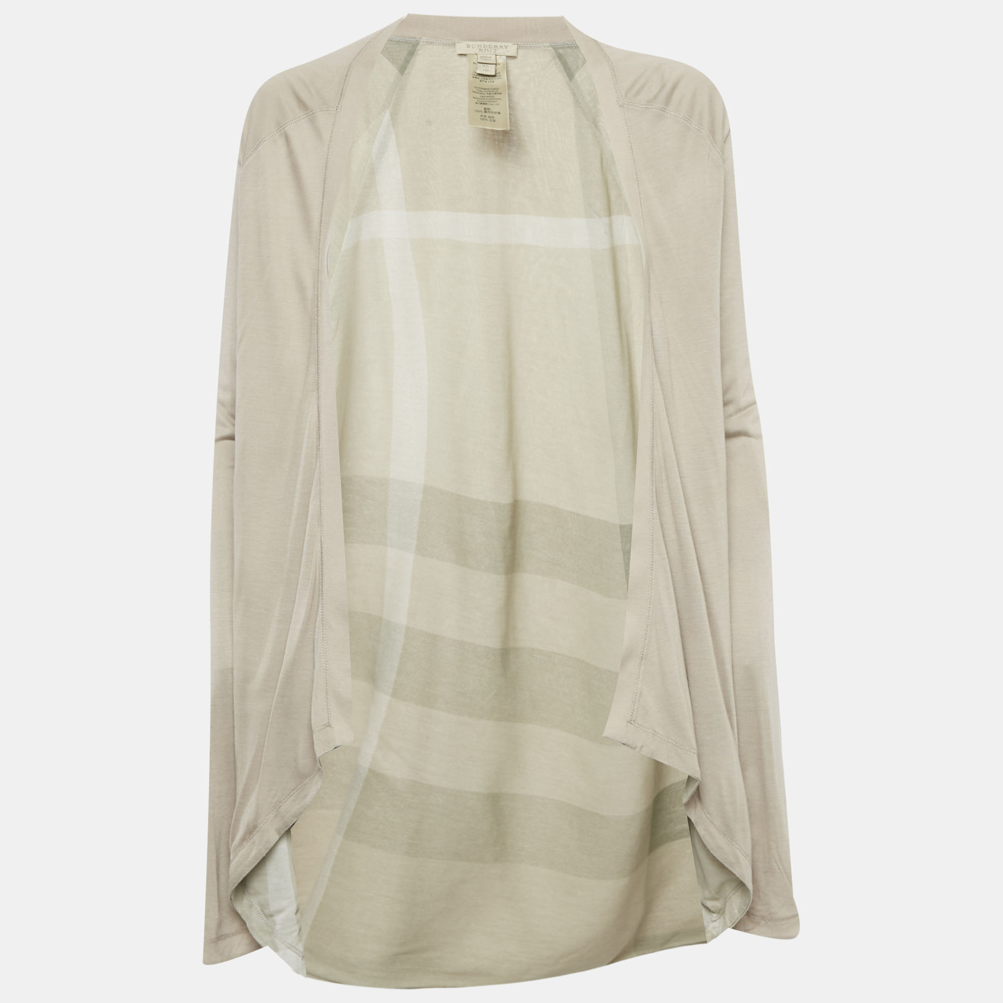 

Burberry Brit Beige Jersey Open Front Cardigan XS