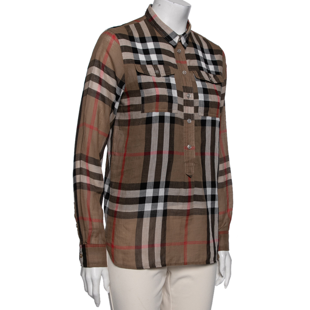 

Burberry Brit Nova Check Cotton Shirt, Beige