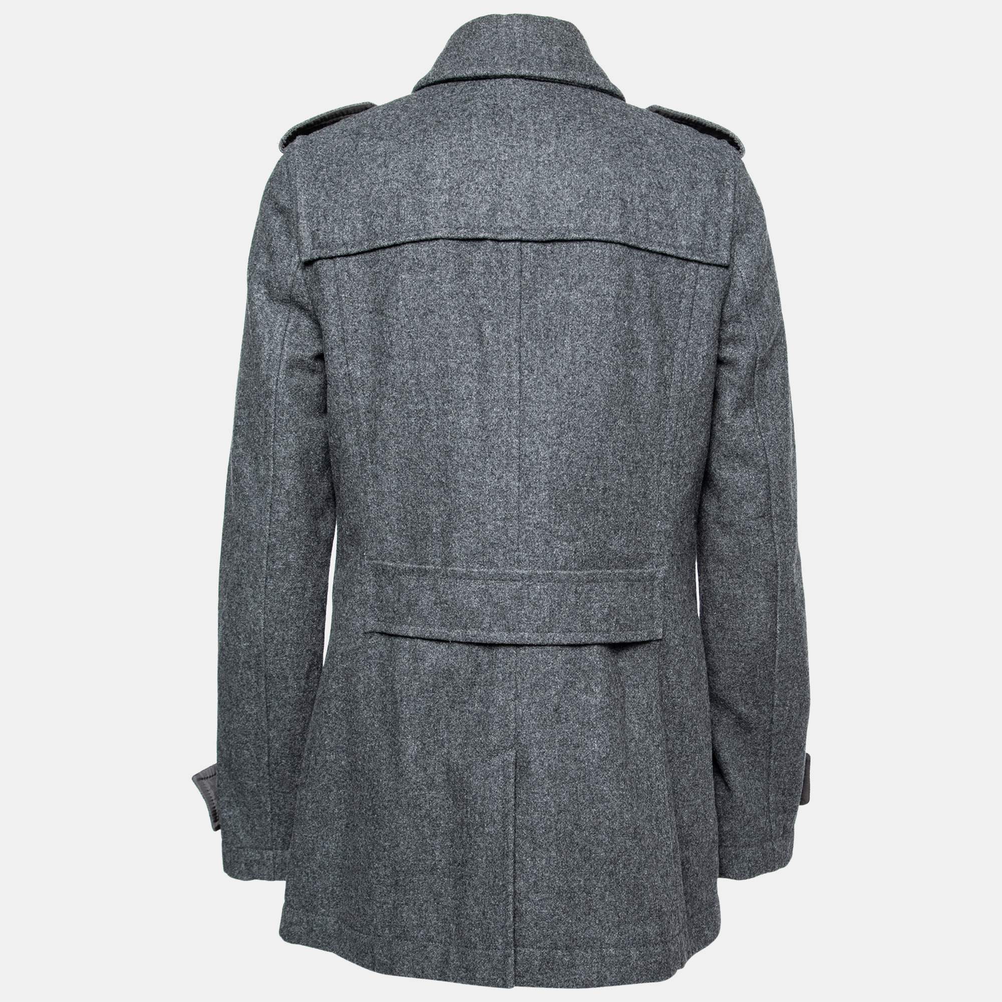 

Burberry Brit Grey Wool Double Breasted Belted Coat