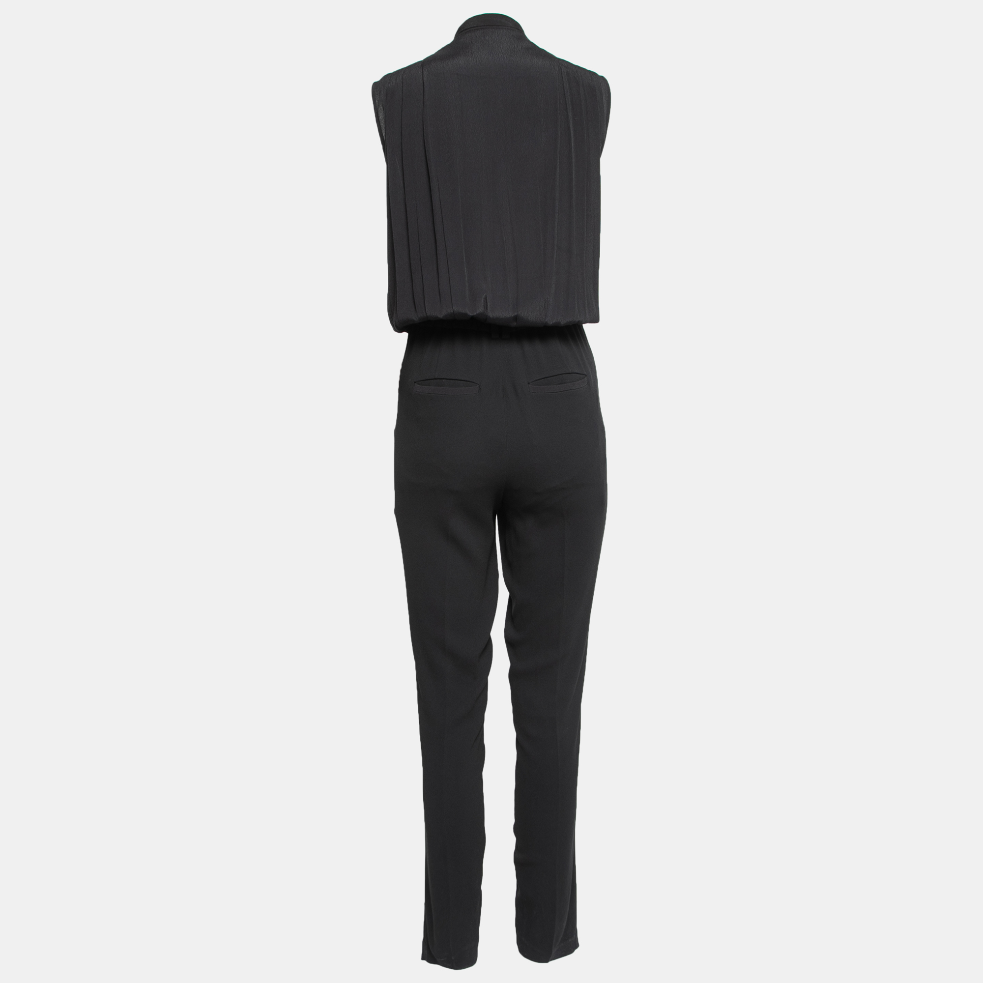 

Burberry Brit Black Crepe Neck-Tie Sleeveless Jumpsuit