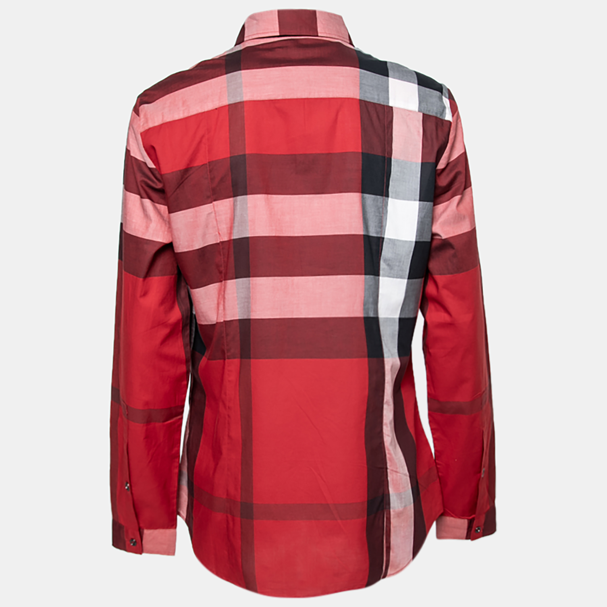 

Burberry Brit Red Novacheck Cotton Button Front Shirt