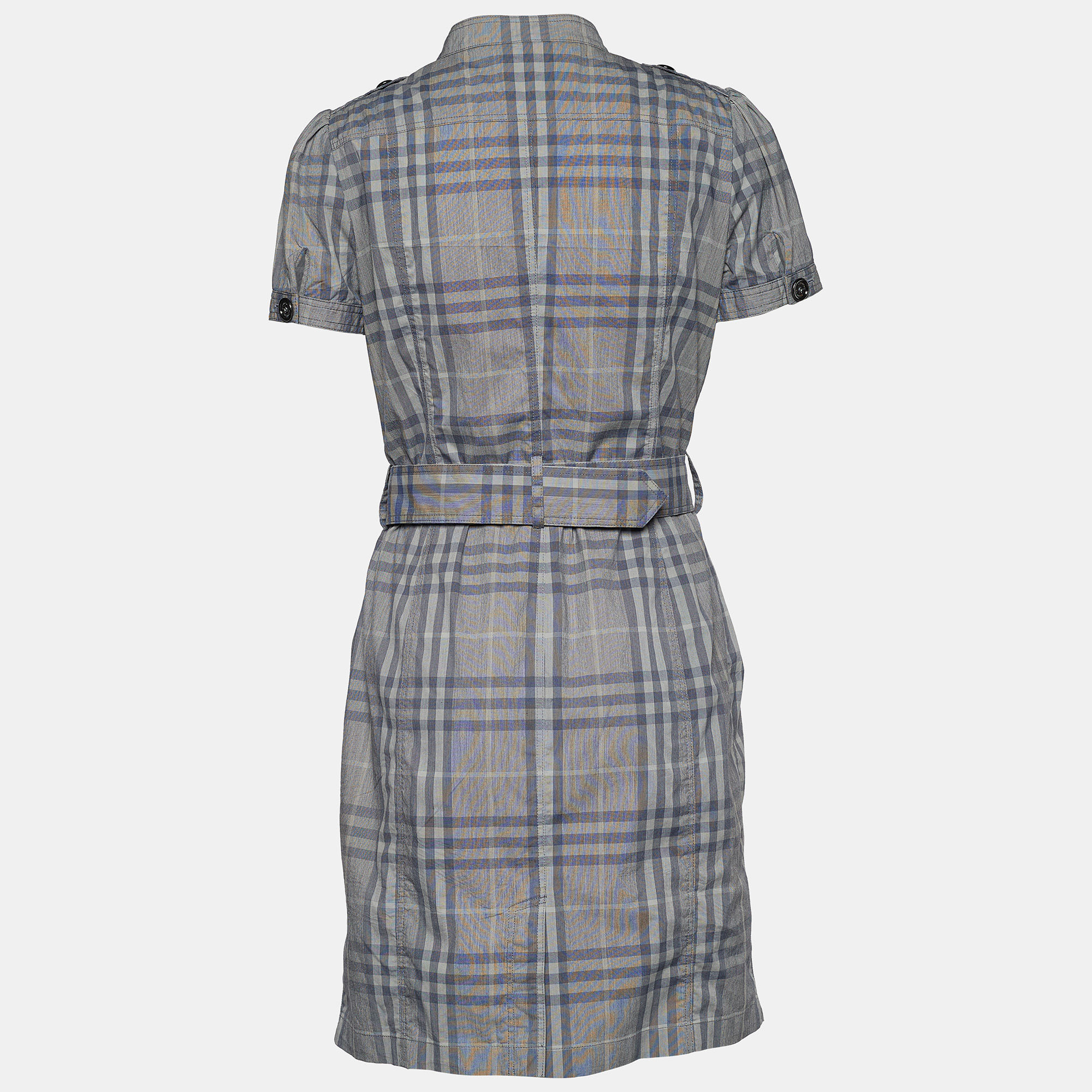 

Burberry Brit Grey Nova Check Cotton Belted Mini Dress