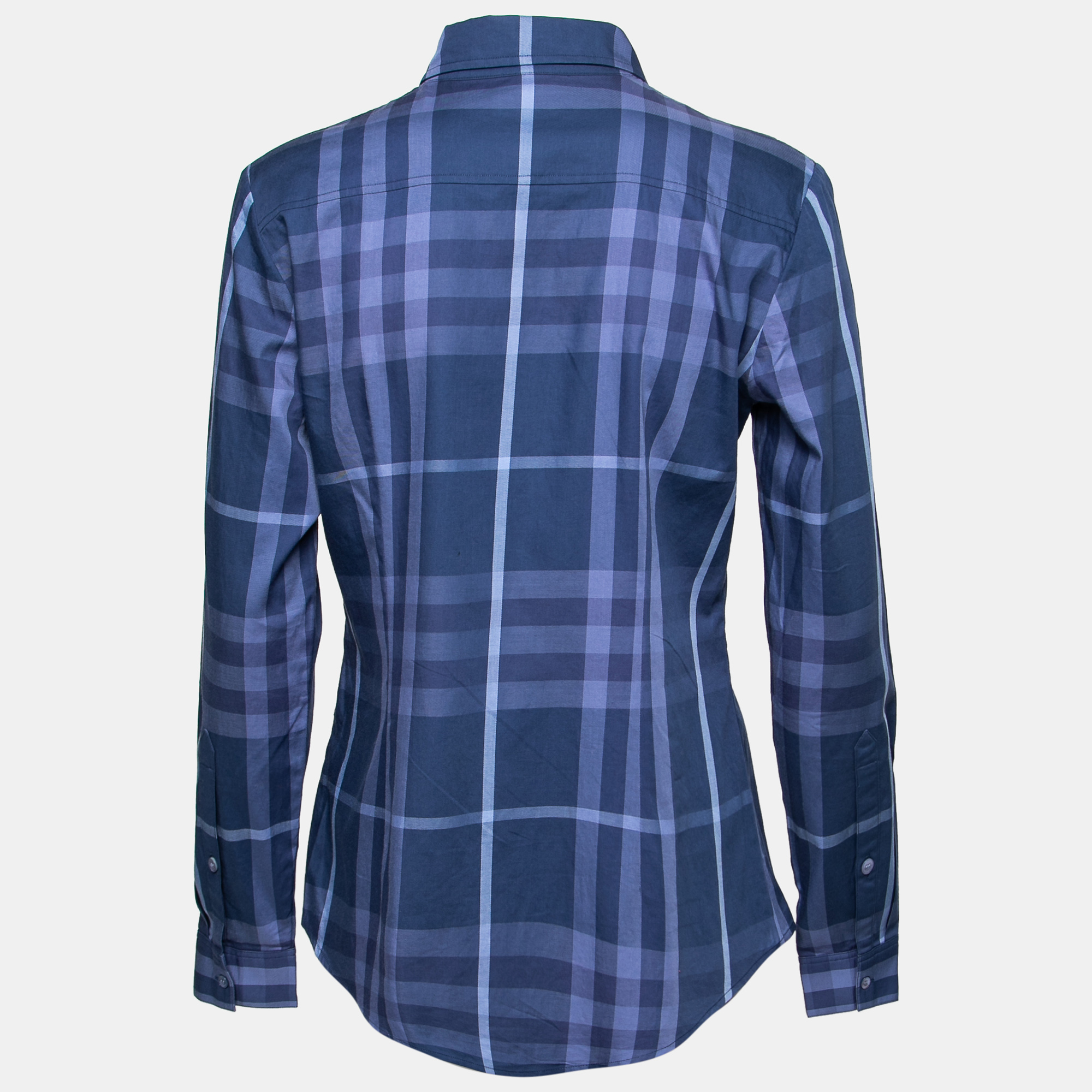 

Burberry Brit Dark Blue Check Cotton Long-Sleeve Shirt